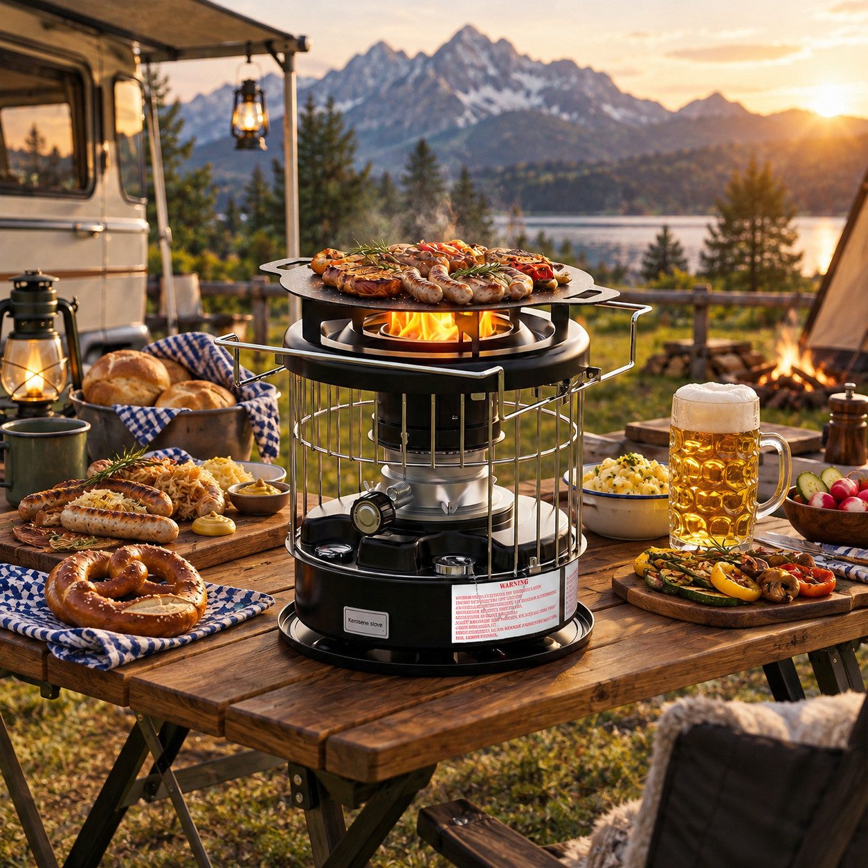 GLIESE Petroleumheizung – Brennstoffbetriebener Raumheizkörper R95, tragbar & Campingkocher, Ohne Strom, 2600 W, 12,5 h Laufzeit, Heizen & Kochen, 6,5 kg – Bild 2 von 5