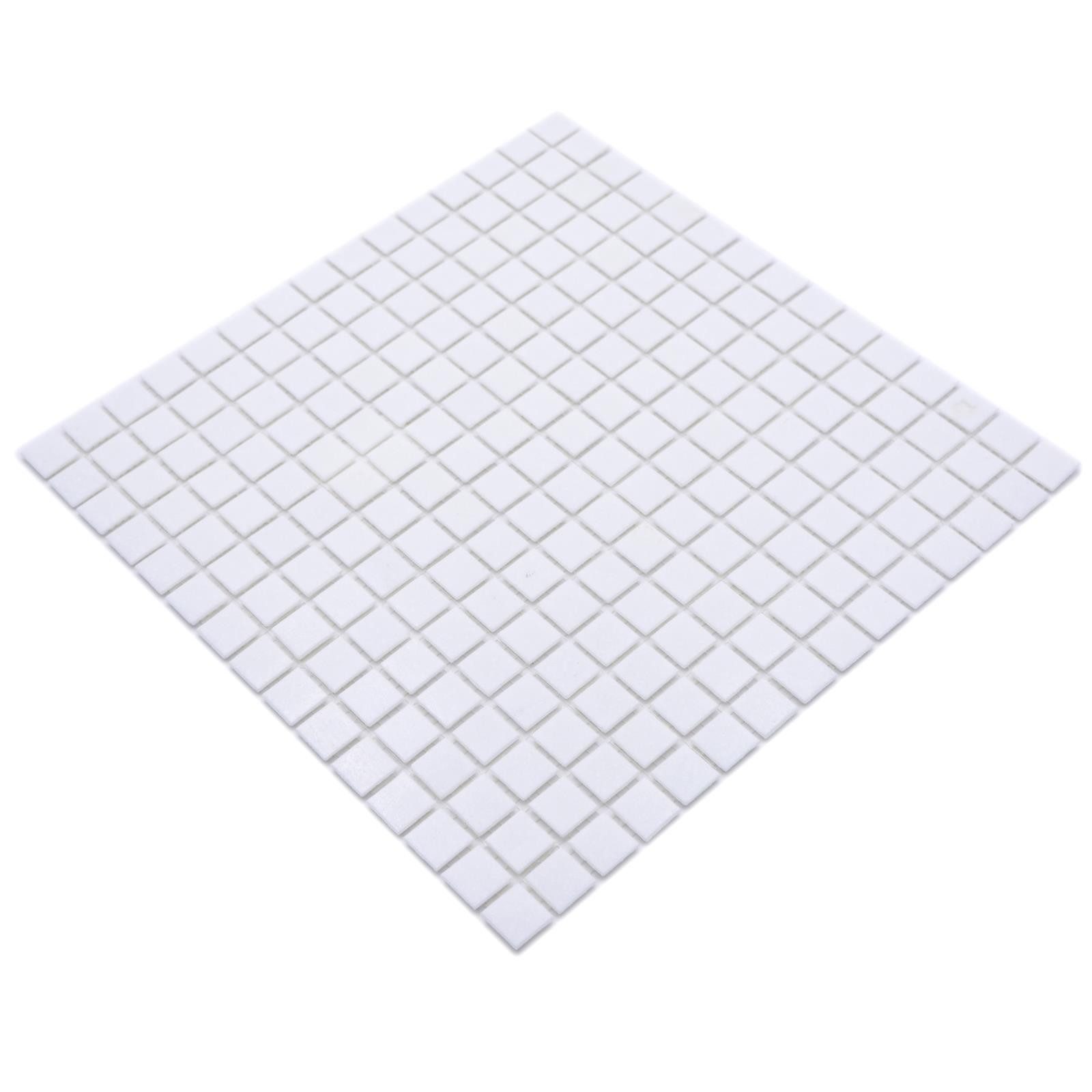 Mosafil Mosaikfliesen Schwimmbad Pool Mosaik Iceland Papierverklebt Weiß, Glas 30.500x32.700, weiß, Vorderseitig mit Papier geklebt - Frostsicher - Wasserdicht -