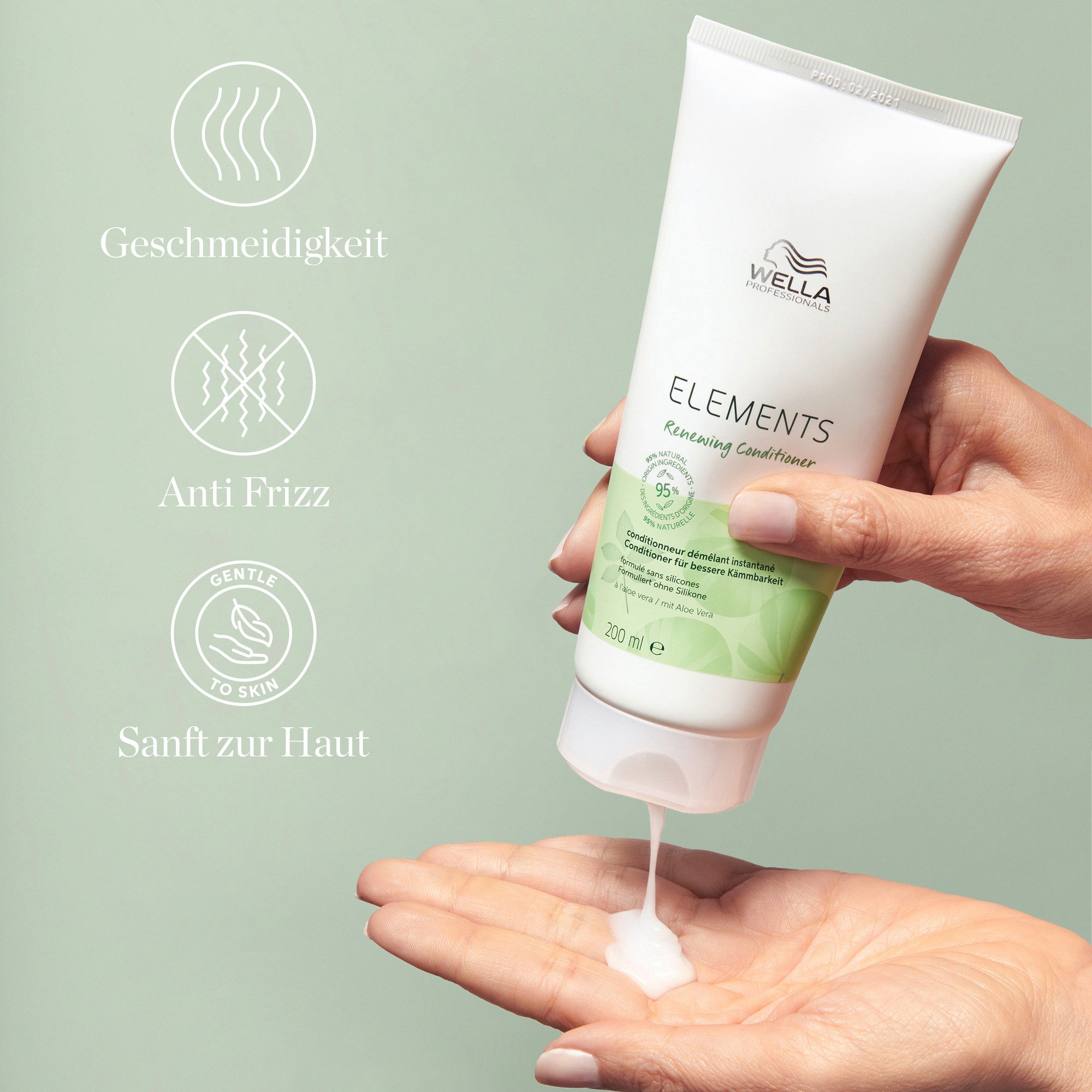 Wella Professionals Haarspülung CARE ELEMENTS RENEWING CONITIONER, Anti-Frizz-Eigenschaften, glattes Finish, sanfte Pflege