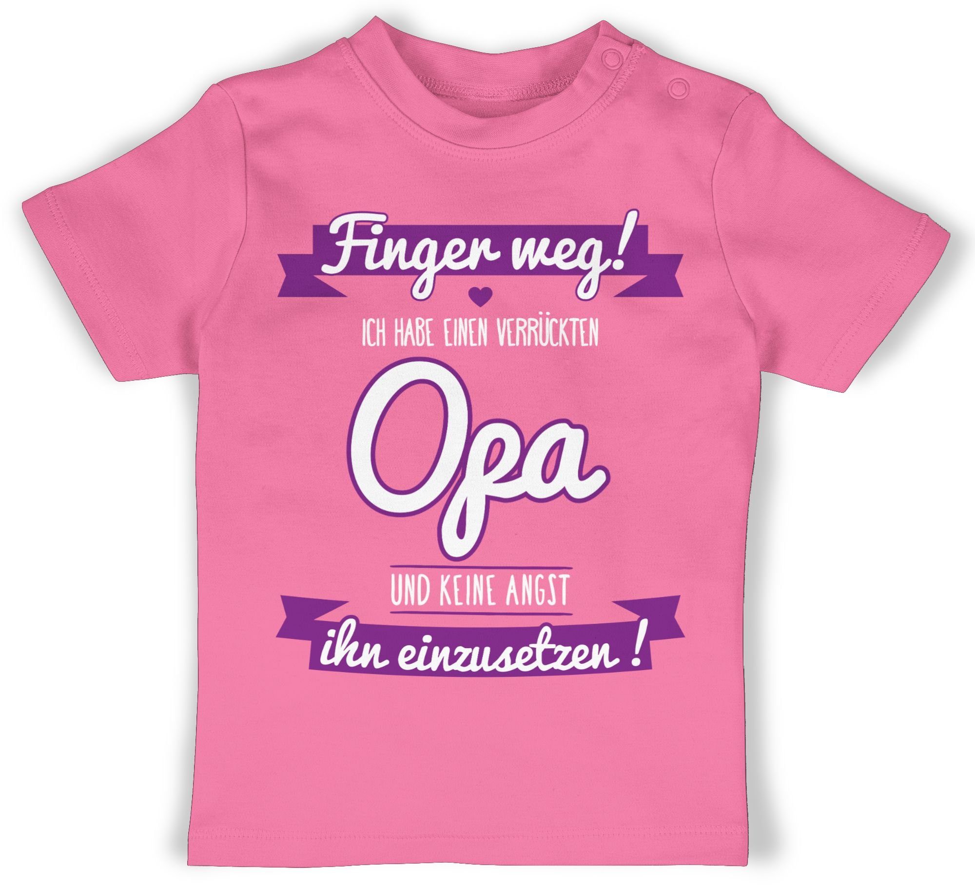 Shirtracer T-Shirt Ich habe einen verrückten Opa lila Sprüche Baby 2 Pink