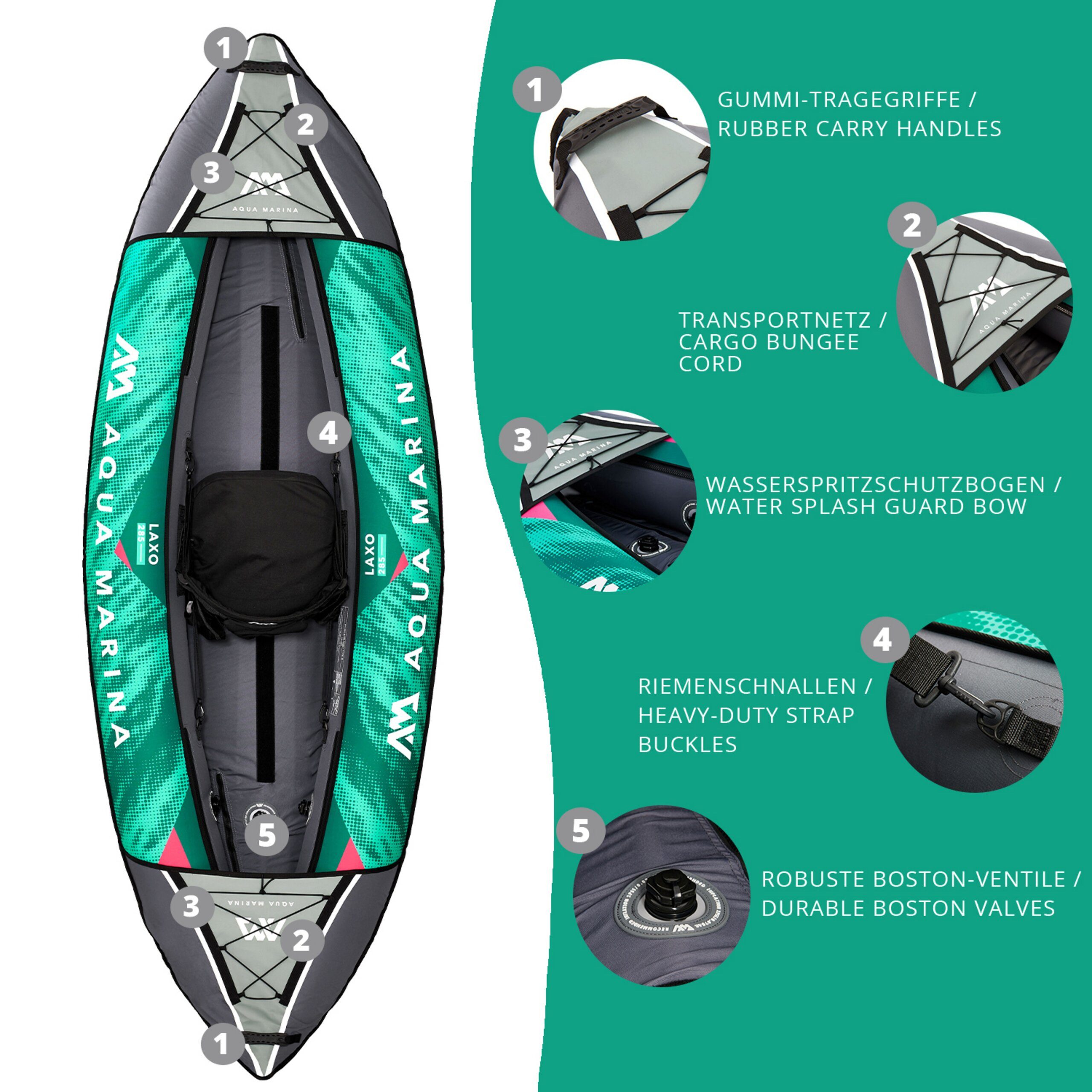 Aqua Marina Einerkajak Kajak aufblasbar Laxo-285