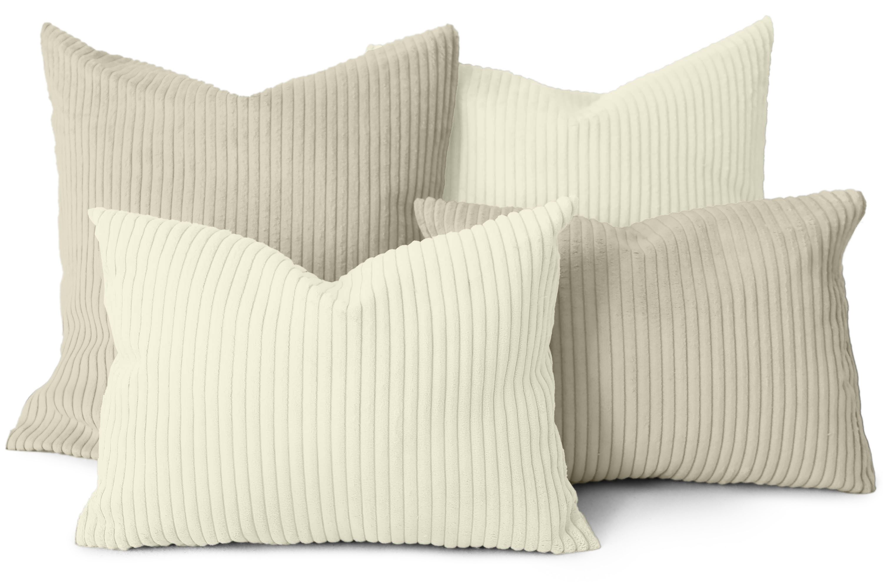 Amilian Dekokissen Sofakissen Cord-Optik 4er Set mit Füllung 2x 40x40 + 2x 35x45 cm, mit Füllung, Hotelverschluss, formstabil