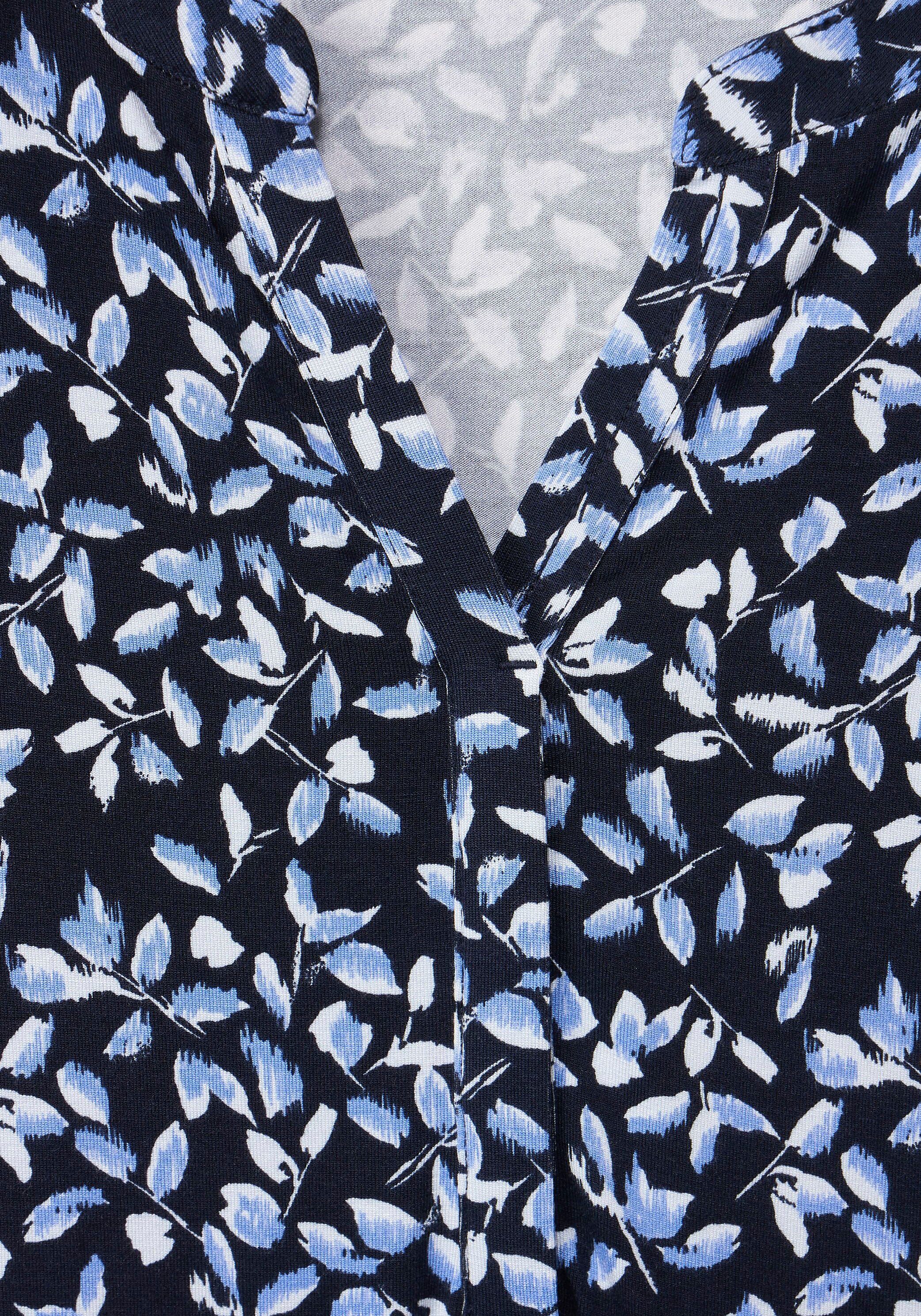 Cecil Jerseykleid blue mit Blumenmuster deep