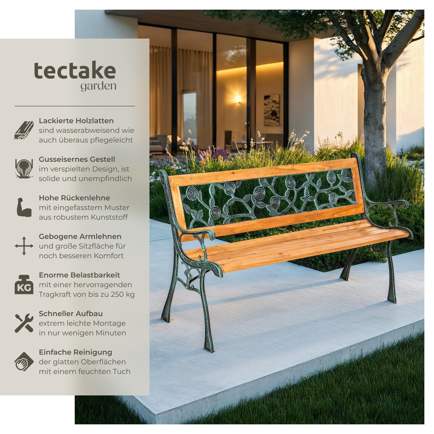 tectake Gartenbank Sitzbank Marina 2-Sitzer aus günstig online kaufen
