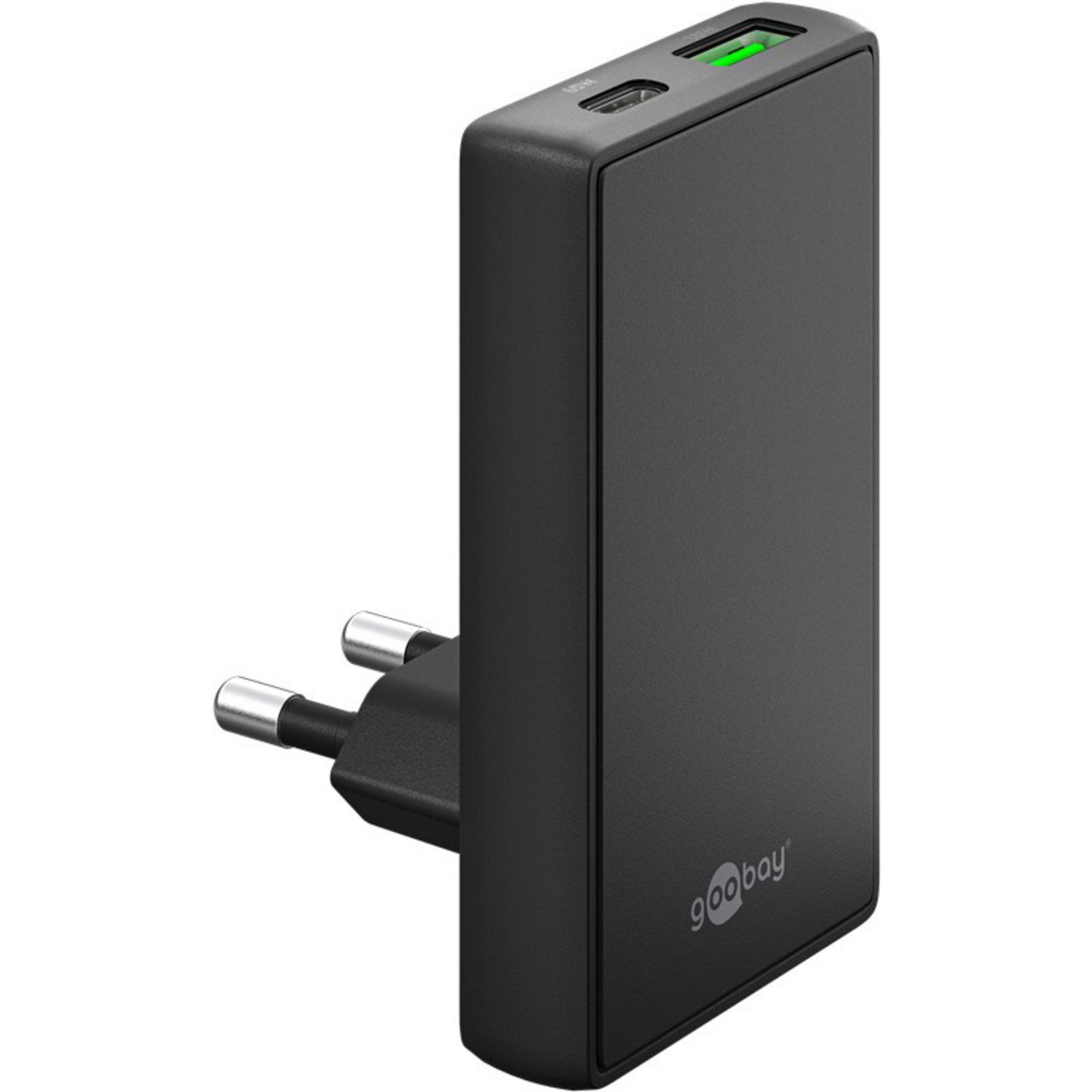 Goobay goobay USB-C/A PD GaN 90° Dual-Schnelladegerät, Netzteil