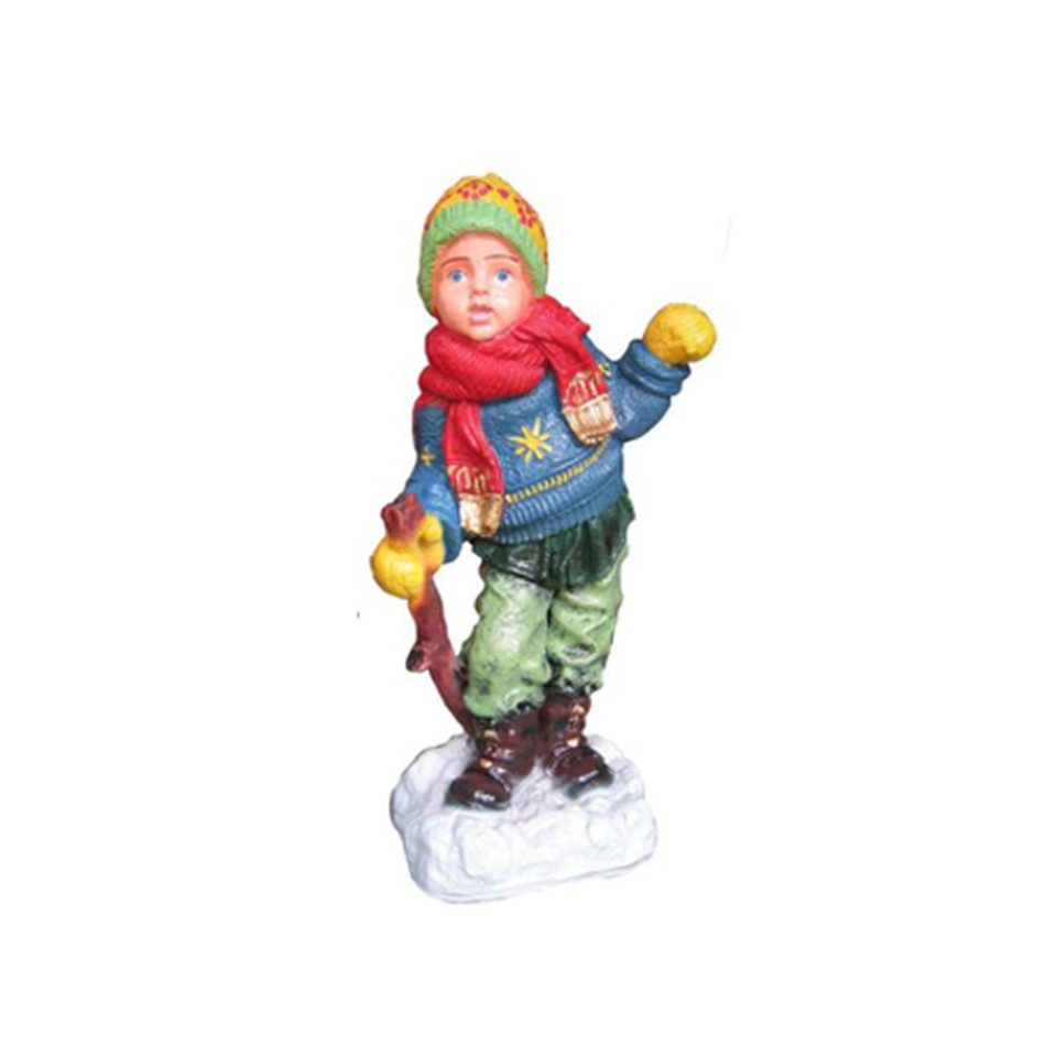 Xlmoebel Gartenfigur XLMOEBEL Junge Schnee Winter Figur aus wetterfestem Kunststoff, (Höhe 79 cm), Made in Europa