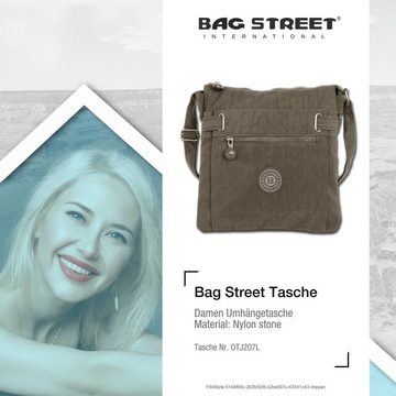BAG STREET Umhängetasche Bag Street Damentasche Umhängetasche (Umhängetasche), Umhängetasche Nylon, stone, braun ca. 26cm x ca. 27cm