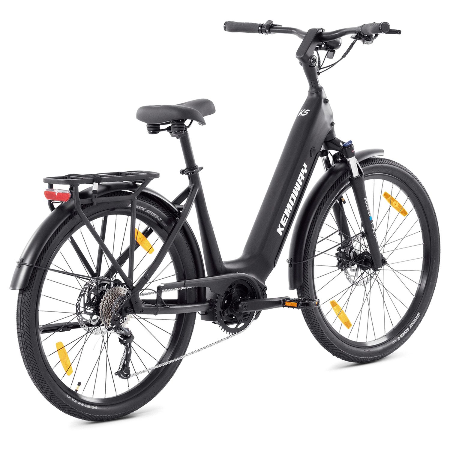 KEMOWAY E-Bike Cityrad 27,5 Zoll City E-Bike 250W Mittelmotor 48V 720Wh Akku, K5, 9 Gang SHIMANO Alivio RD-M3100 Schaltwerk, Kettenschaltung, Mittelmotor, 720 Wh