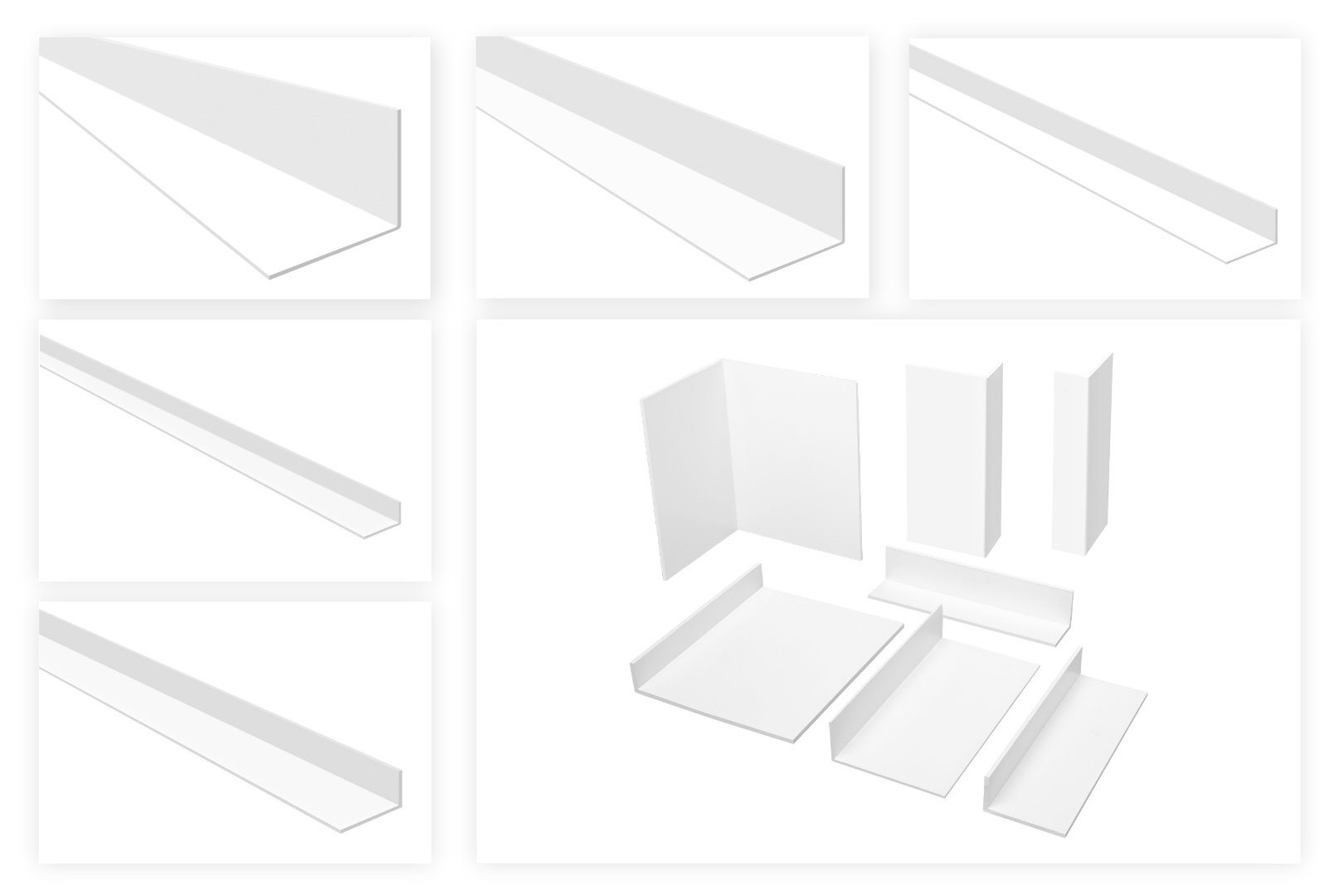 Winkelleiste PVC Silber Fensterleiste Winkelprofil verschiedene Größen ab 5m 