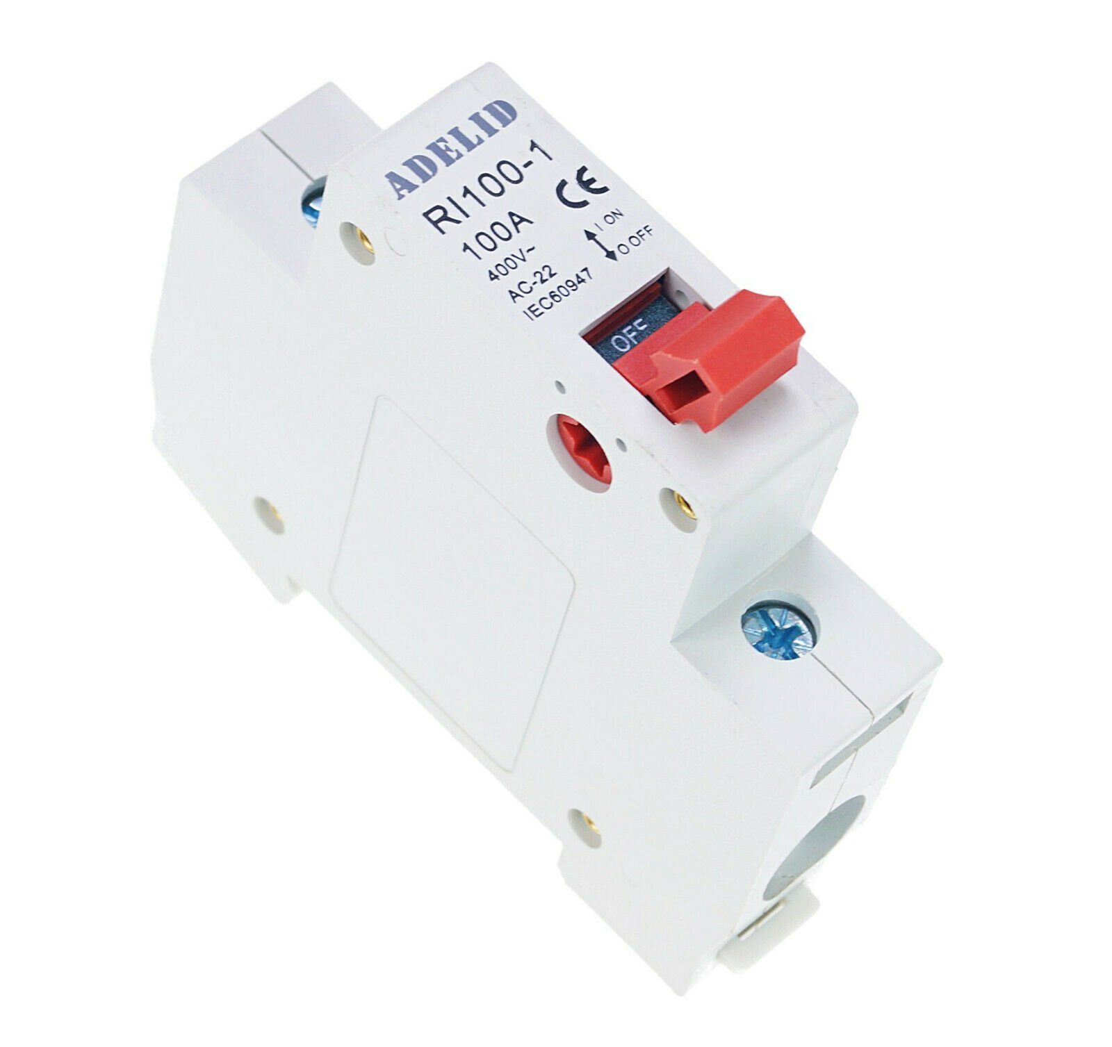 ADELID Schalter, Hauptschalter Ausschalter 1-polig 63A 400V AC DIN-Schienenmontage