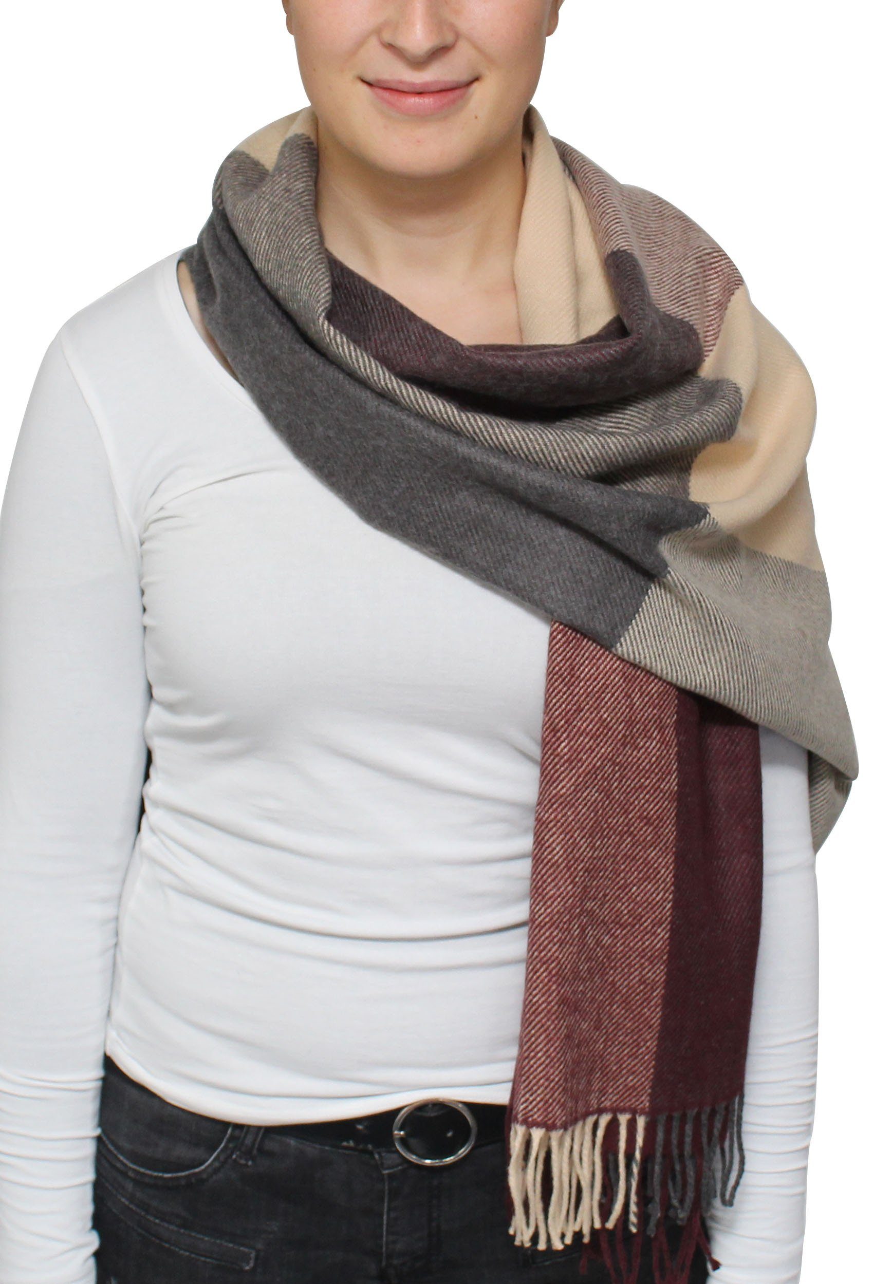 Giorgio Rimaldi Modeschal Polyacrylschal, (mit Fransen)