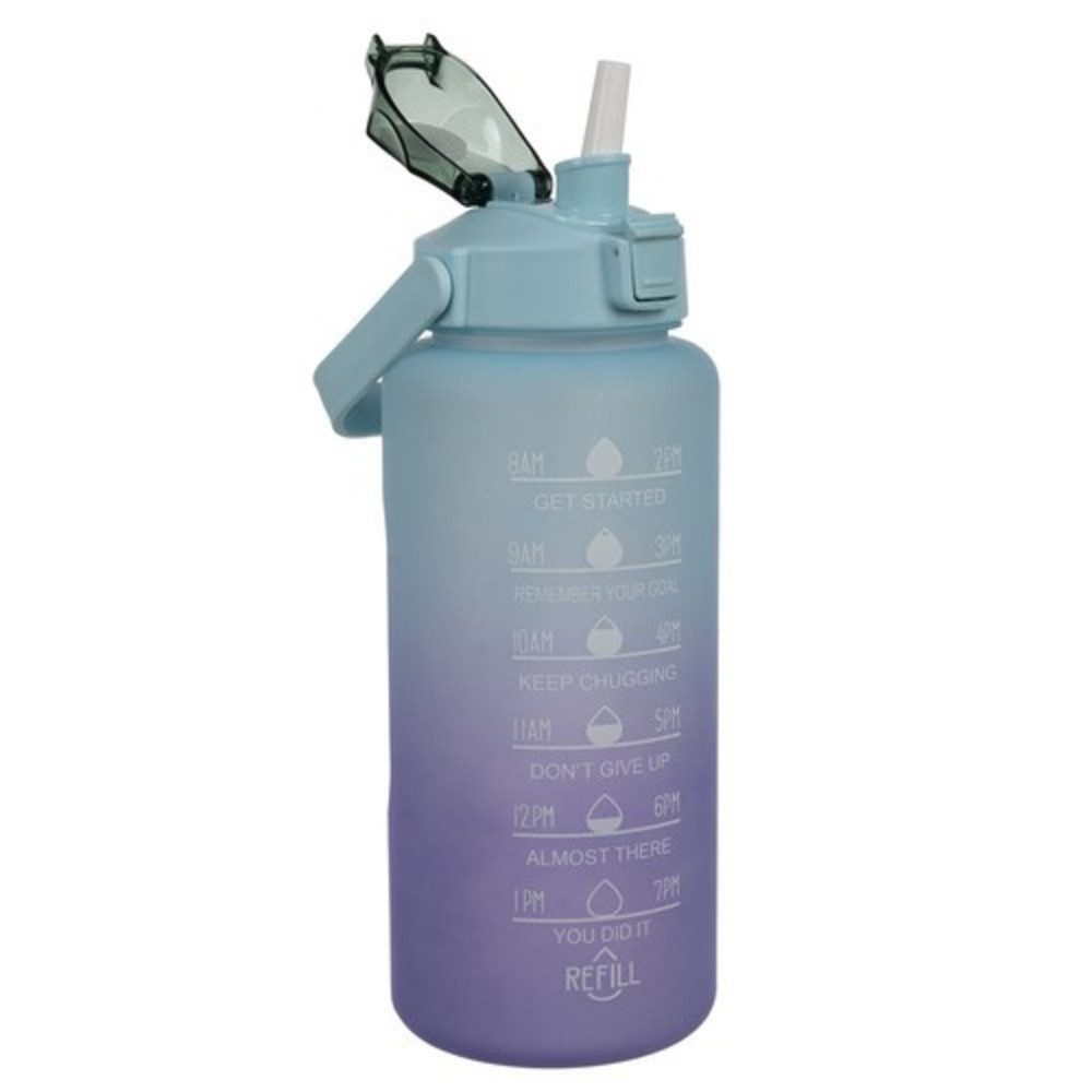 Trizand Trinkflasche Wasserflasche 2L Trinkflasche, Mit Griff und Trinkhalm zum Saugen, kein Kippen nötig