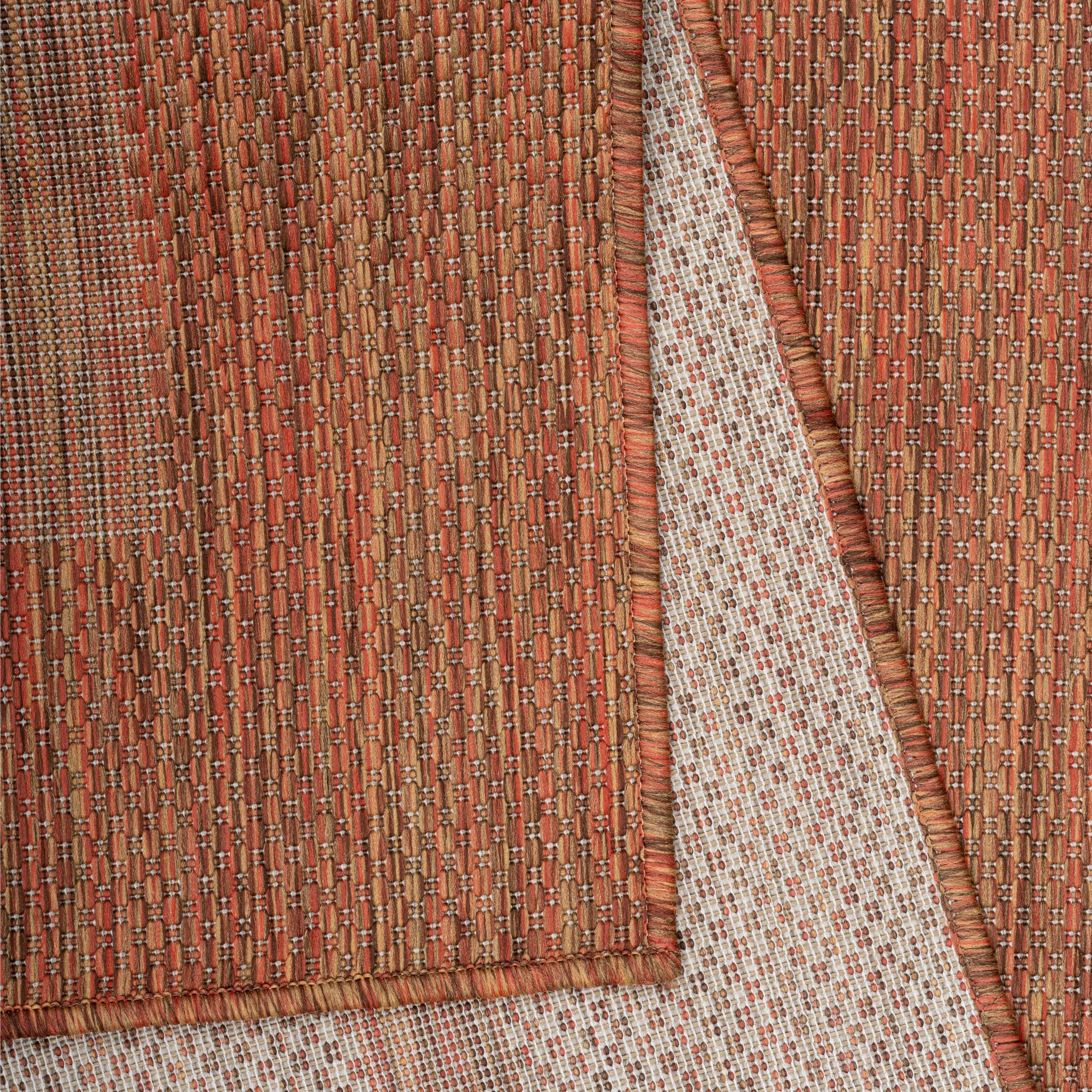 Rund, mm, Teppich Terrasse Kupfer Unicolor Teppich - Höhe: Einfarbig, Küche, 5 Teppium, Balkon,