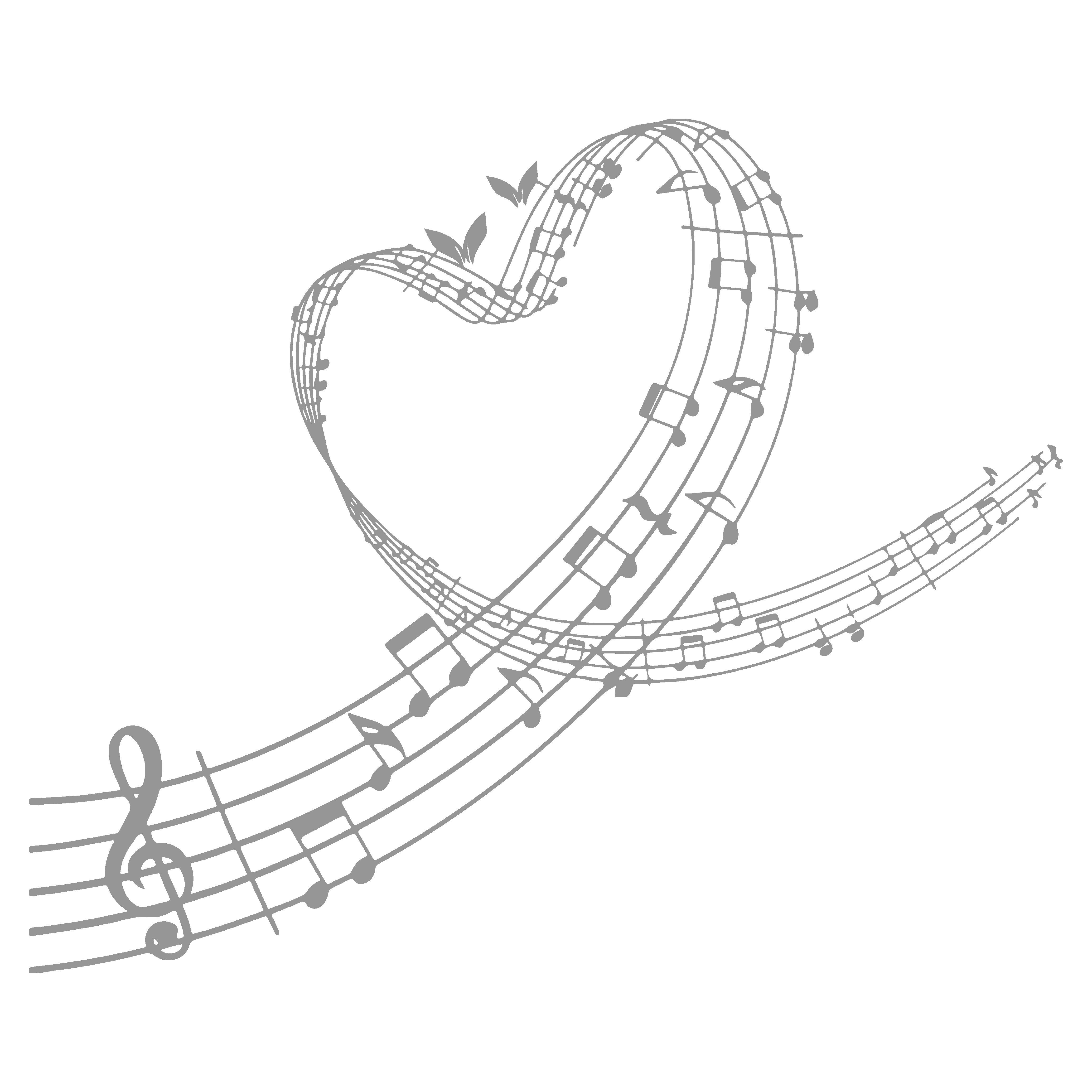 Jumpeak Wanddekoobjekt Melodic Hearts Metall Kunst Wanddekoration, Noten und Herzen Dekor, Modern,maschinell gefertigt,Schwarz, Weiß, Gold, Silber