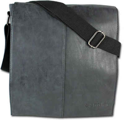 Jennifer Jones Messenger Bag Jennifer Jones Canvas Herren Tasche (Schultertasche, Schultertasche), Herren, Jugend Tasche aus Canvas/Kunstleder, Größe ca. 28cm in schwarz