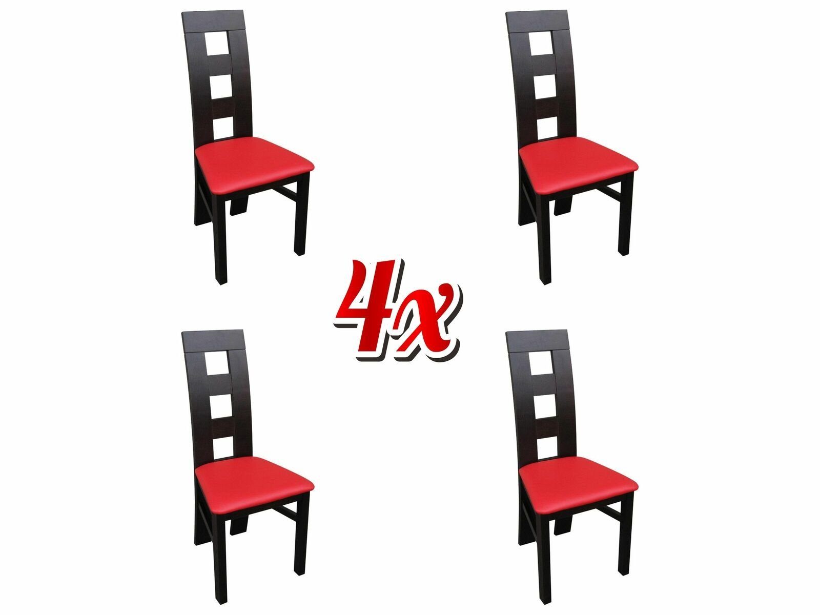 JVmoebel Stuhl, Set 4x Stuhle Luxus Design Polster Holz Küche Esszimmer Stühl Sitz neu