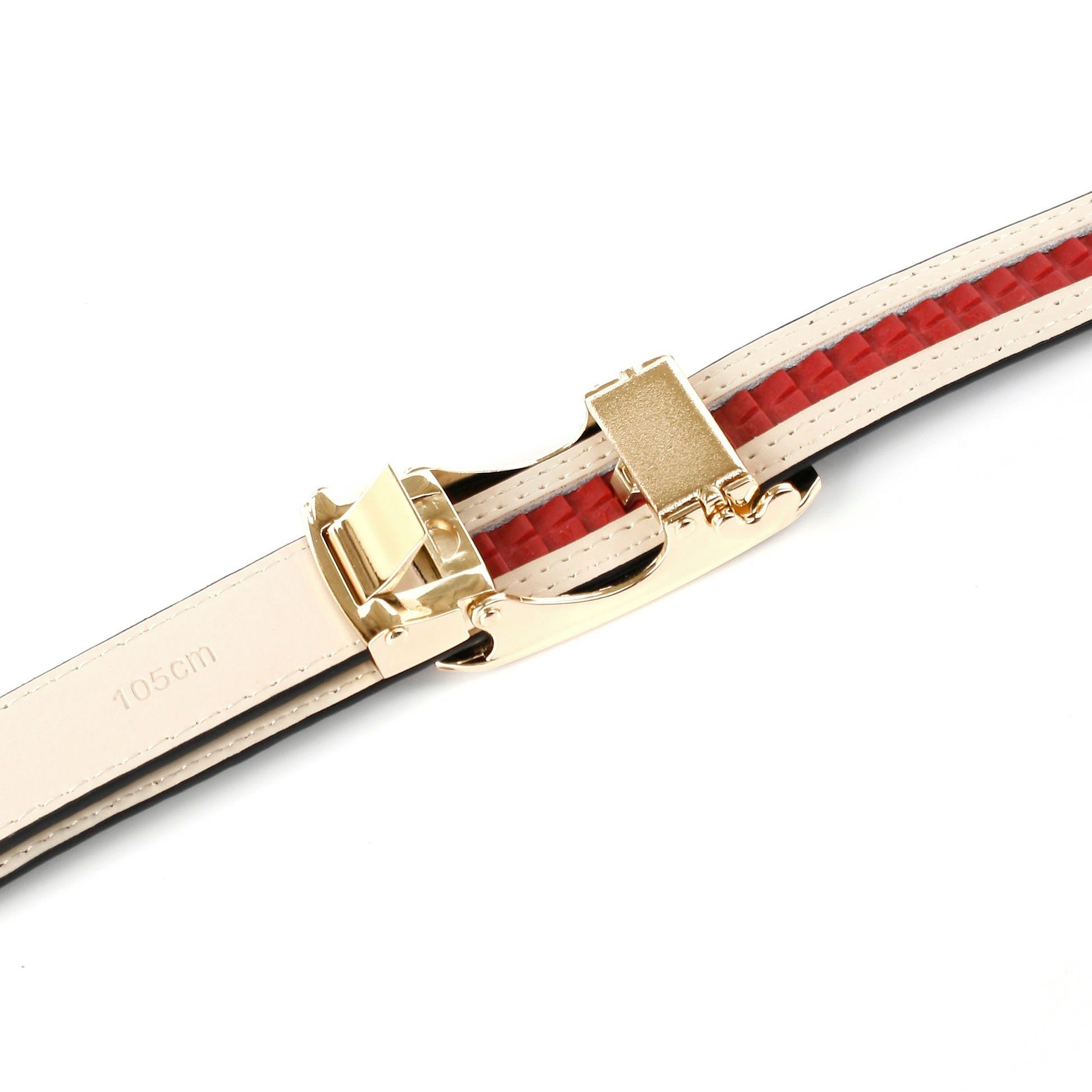 Anthoni Crown Ledergürtel Stilvoller Gürtel mit in silberfarbener Schließe rosa