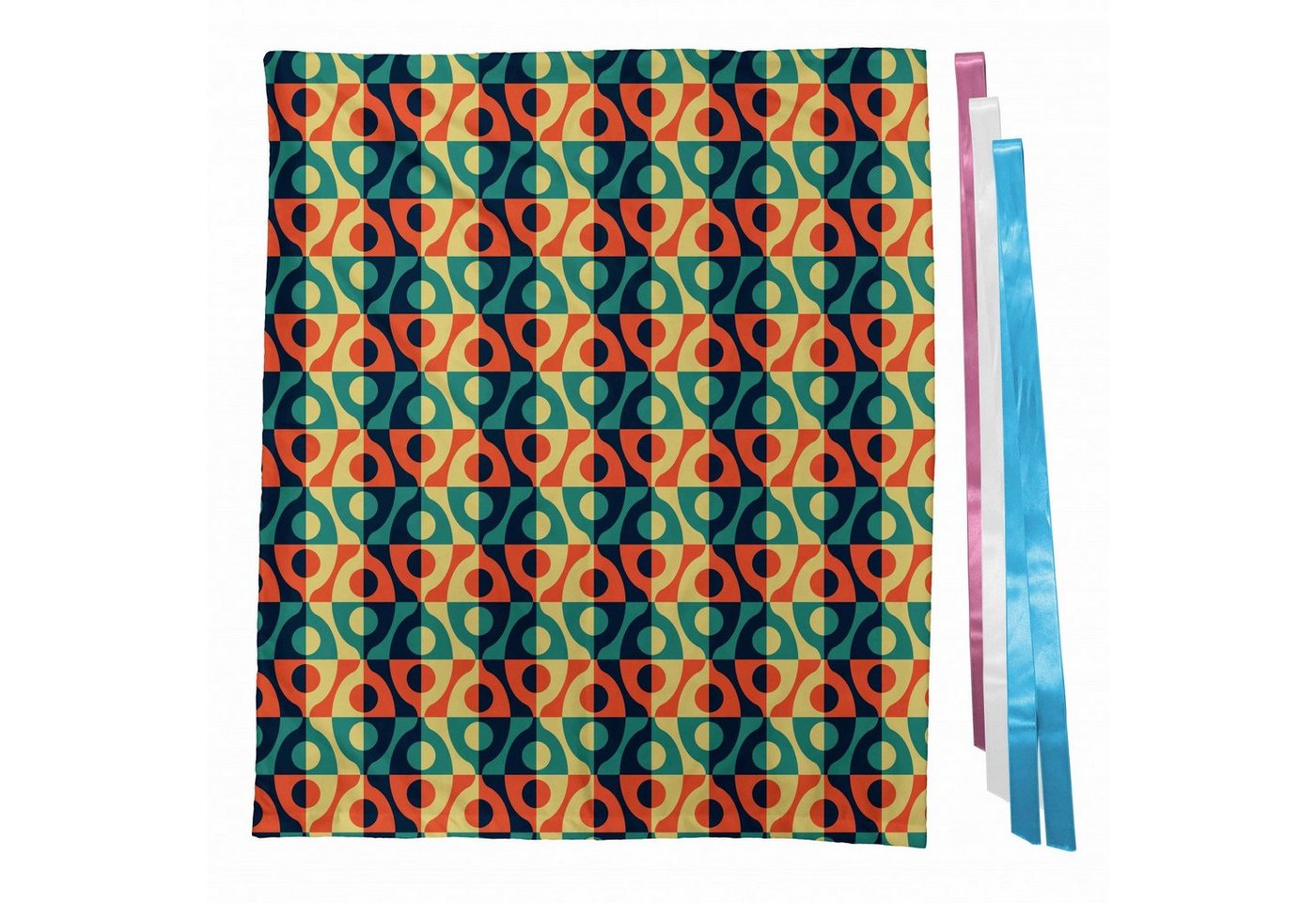 Thumbnail - Abakuhaus Geschenkbox 3x Bändern Wiederbenutzbar, Geometrisch Rasterstil-Quadrat-Muster