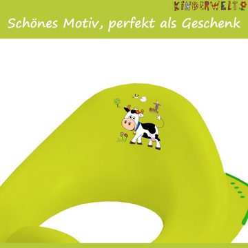 KiNDERWELT Töpfchen Premium Kinder-Toilettensitz Funny grün für Kinder stabiler WC, Anti-Rutsch-Funktion