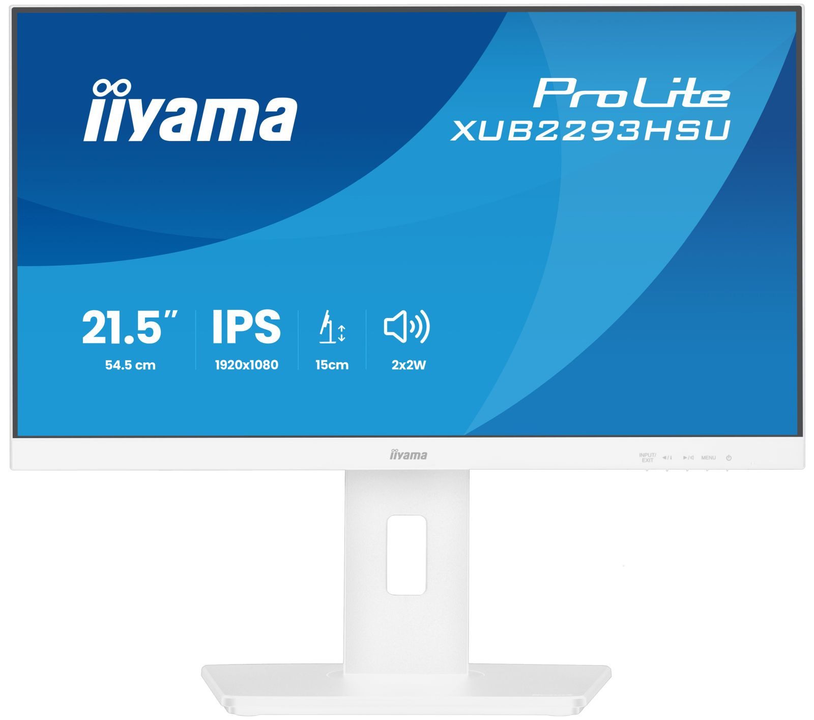 Iiyama 54.5cm (21,5) XUB2293HSU-W7 16:9 HDMI+DP+2xUSB TFT-Monitor (1920 x 1080 px, Full HD, 1 ms Reaktionszeit, 100 Hz, IPS, Adaptive-Sync, Lautsprecher, HDCP, Pivot, Höhenverstellbar)