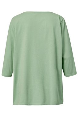 Janet & Joyce Rundhalsshirt T-Shirt großer Druck Rundhals 3/4-Ärmel