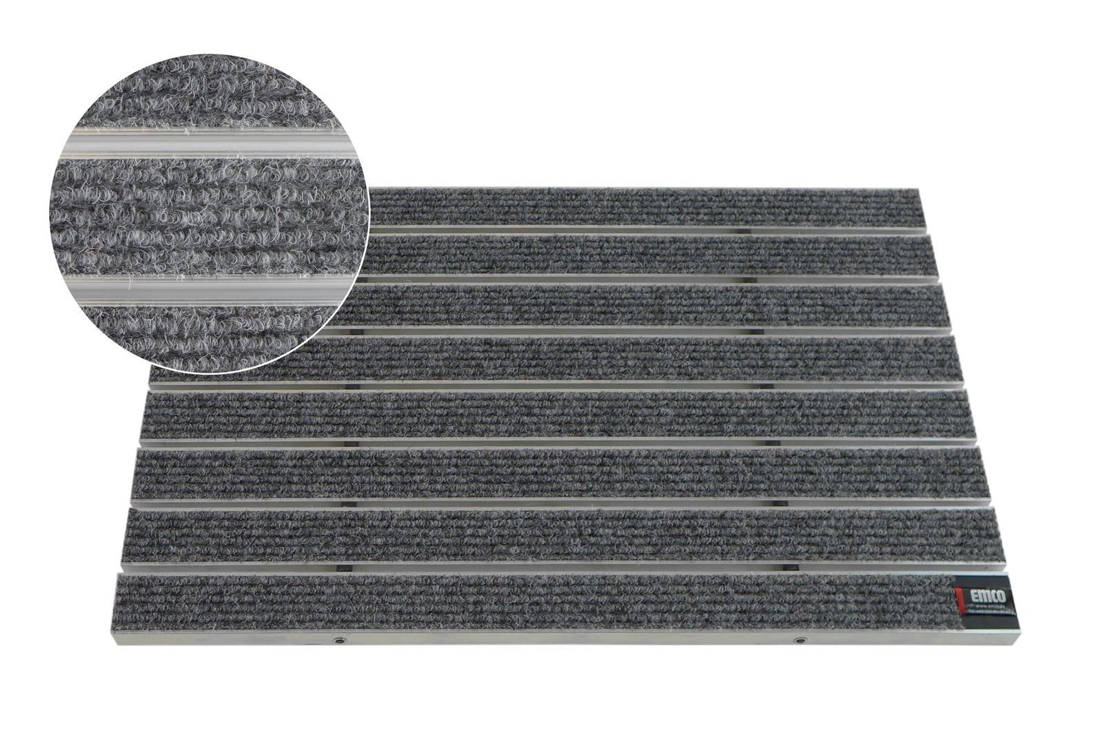 Fußmatte Emco Eingangsmatte DIPLOMAT 12mm, Large Rips Hellgrau, Emco,  rechteckig, Höhe: 12 mm, Größe: 590x390 mm, für Innen- und überdachten  Außenbereich