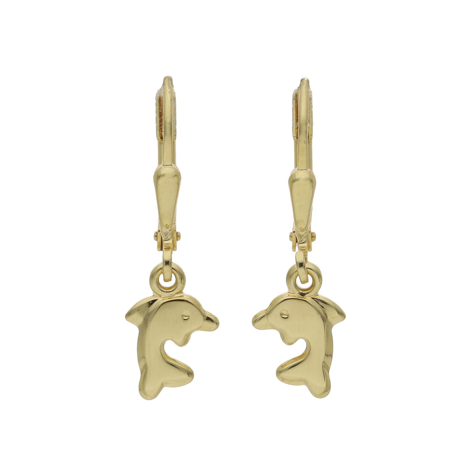 JuwelmaLux Paar Ohrhänger Kinder Ohrhänger Silber 925 Goldplatt. Delfin JL16-06-0887 JuwelmaLux (kein Set, 2-tlg., inkl. edelm Schmucketui)