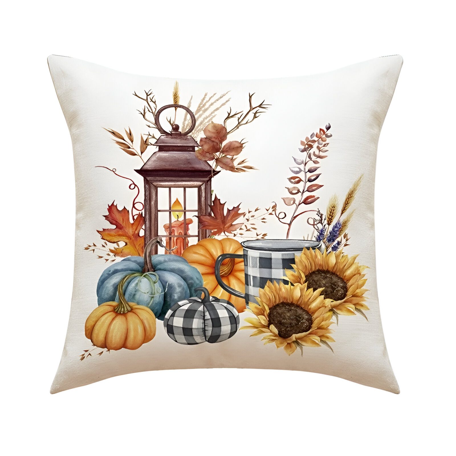 WS-Trend Kissenhülle Herbst Motiv 2er Set Kissenbezug Dekokissen 45x45 cm, (2 Stück)