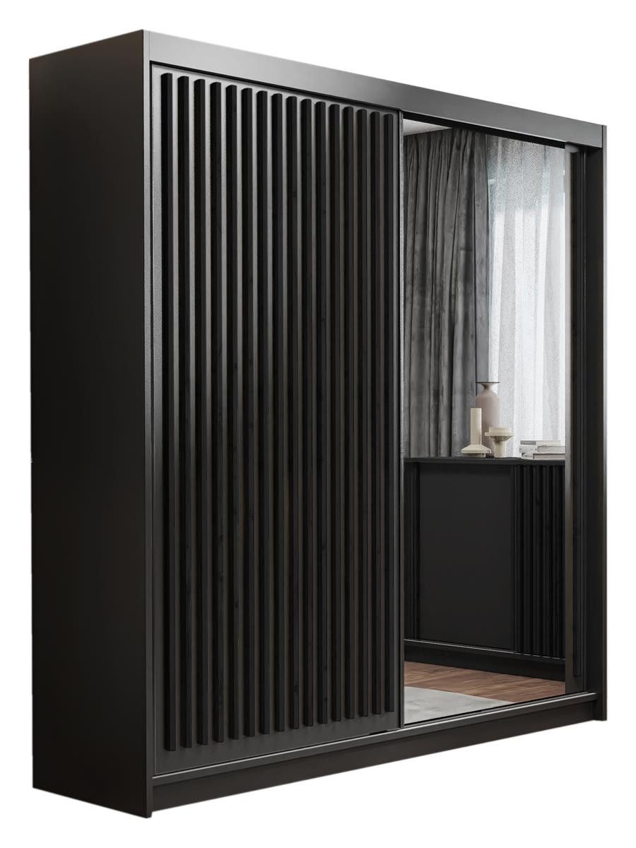 Compleo Schwebetürenschrank mit Spiegel und Lamellen ROY, Modern design
