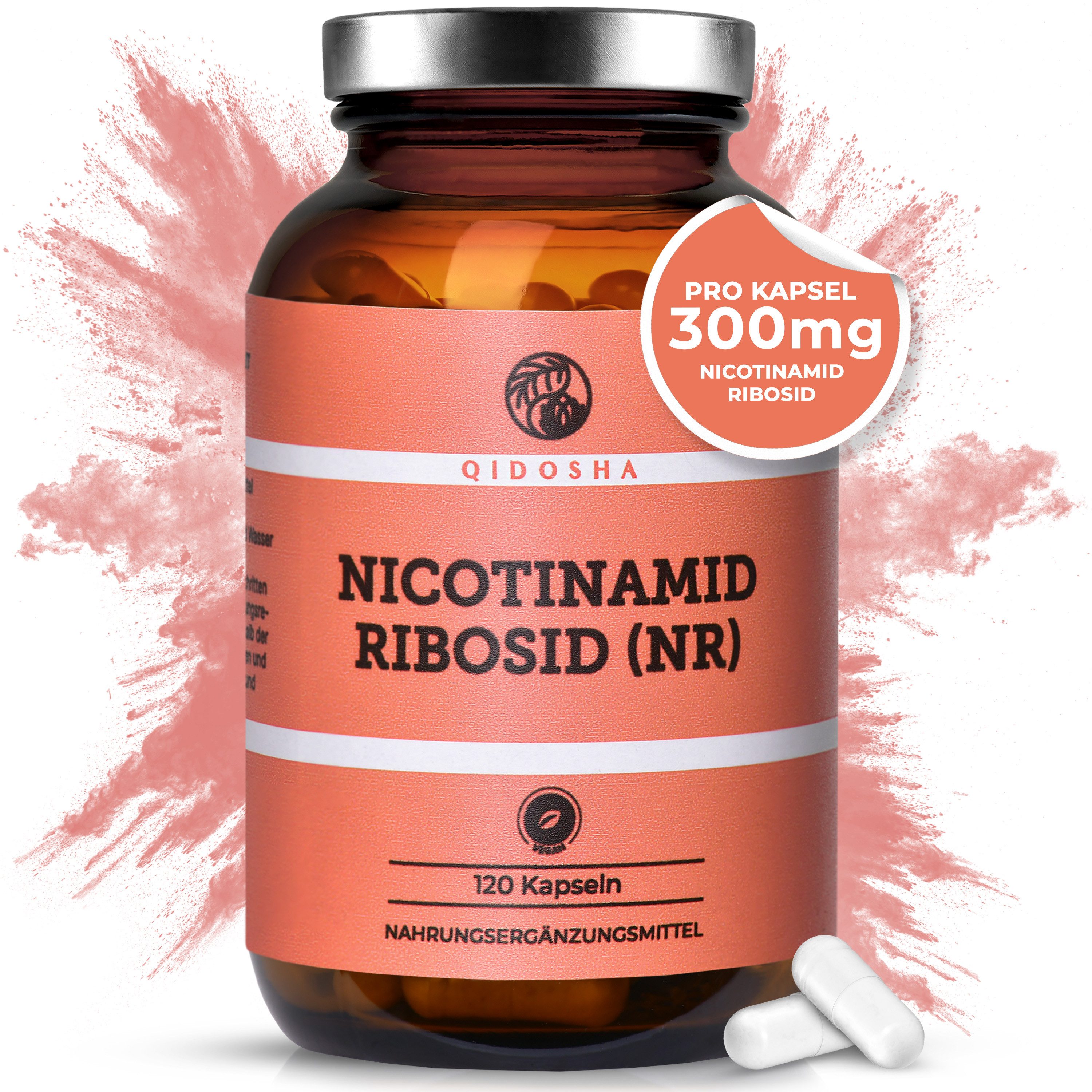 QIDOSHA Nicotinamid-Ribosid 300 mg NR Kapseln Hartkapsel, 1 er 120 St., 47 g, 300 mg Nicotinamid-Ribosidchlorid pro Kapsel