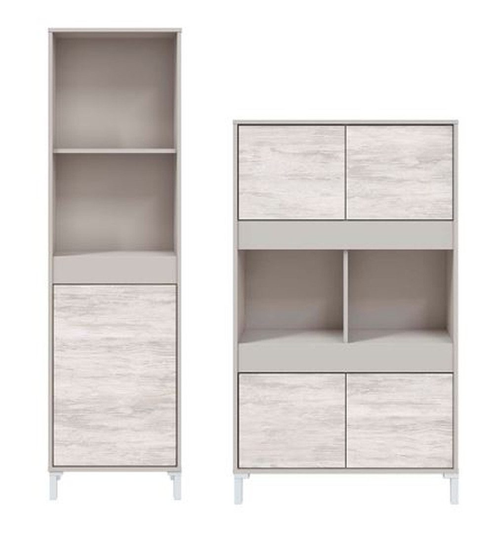 freiraum Wohnzimmer-Set VANYA, (2-tlg), (2-tlg) in Kaschmir / Velho Weiß - 78x134x33 (BxHxT)