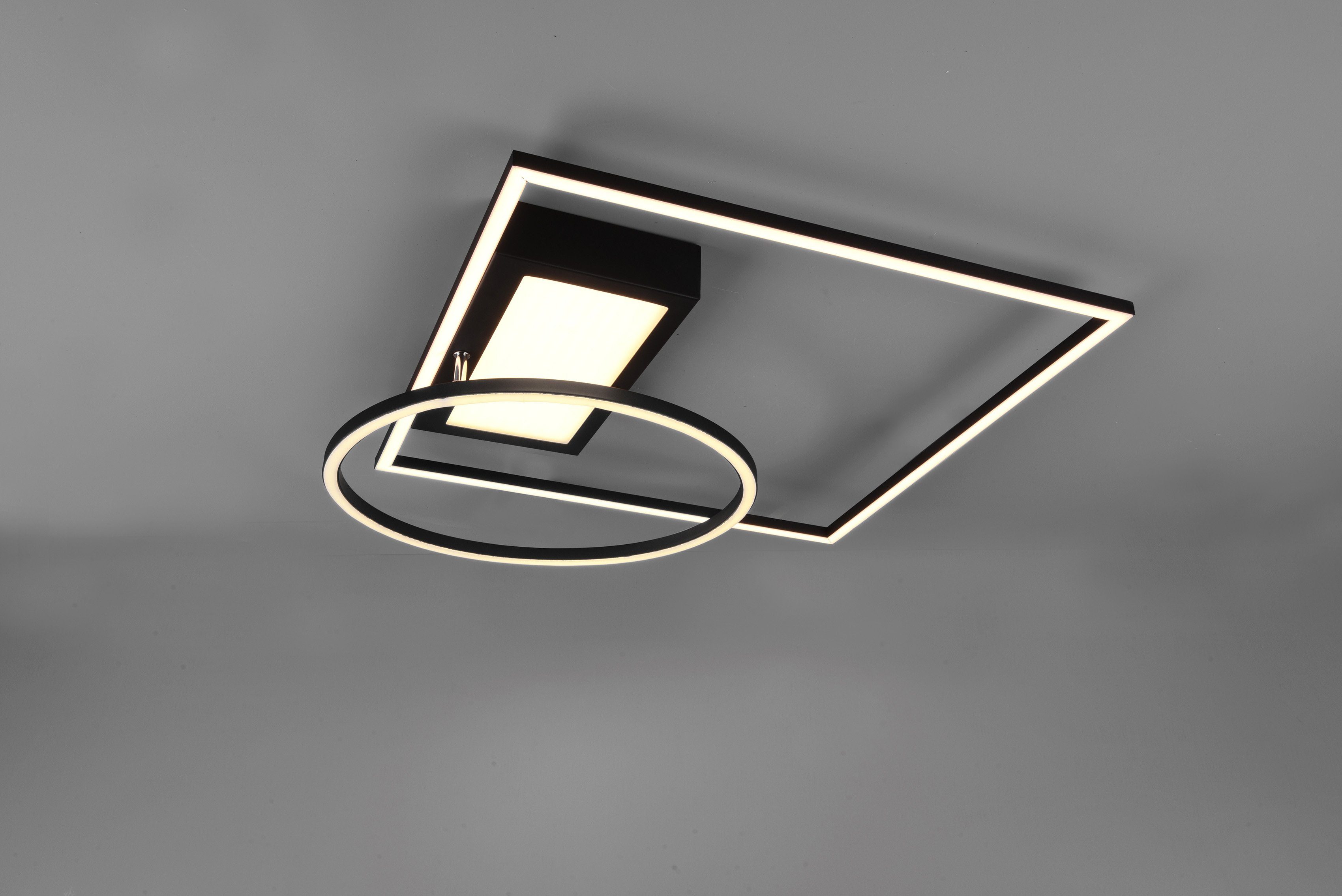 TRIO Leuchten LED Deckenleuchte Downey, Lichtfarbe Dimmer, einstellbar, fest Farbwechsler, intgrierter Dimmer LED Funktion, stufenlos integriert, Memory