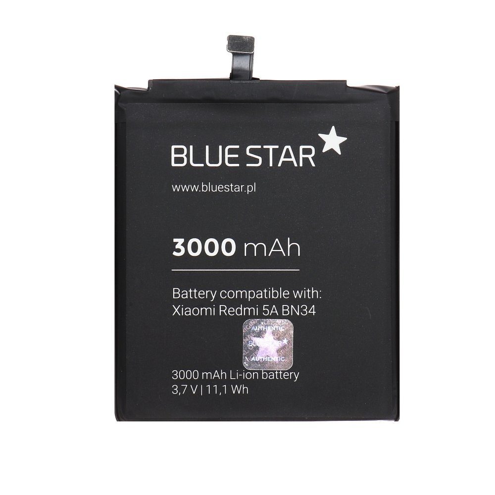 BlueStar Akku Ersatz kompatibel mit Xiaomi Redmi 5A 3000mAh Li-lon Austausch Batterie Accu BN34 Smartphone-Akku