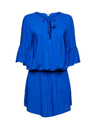 Esprit Strandkleid »Kleid mit gesmokter Taille, LENZING™ ECOVERO™«