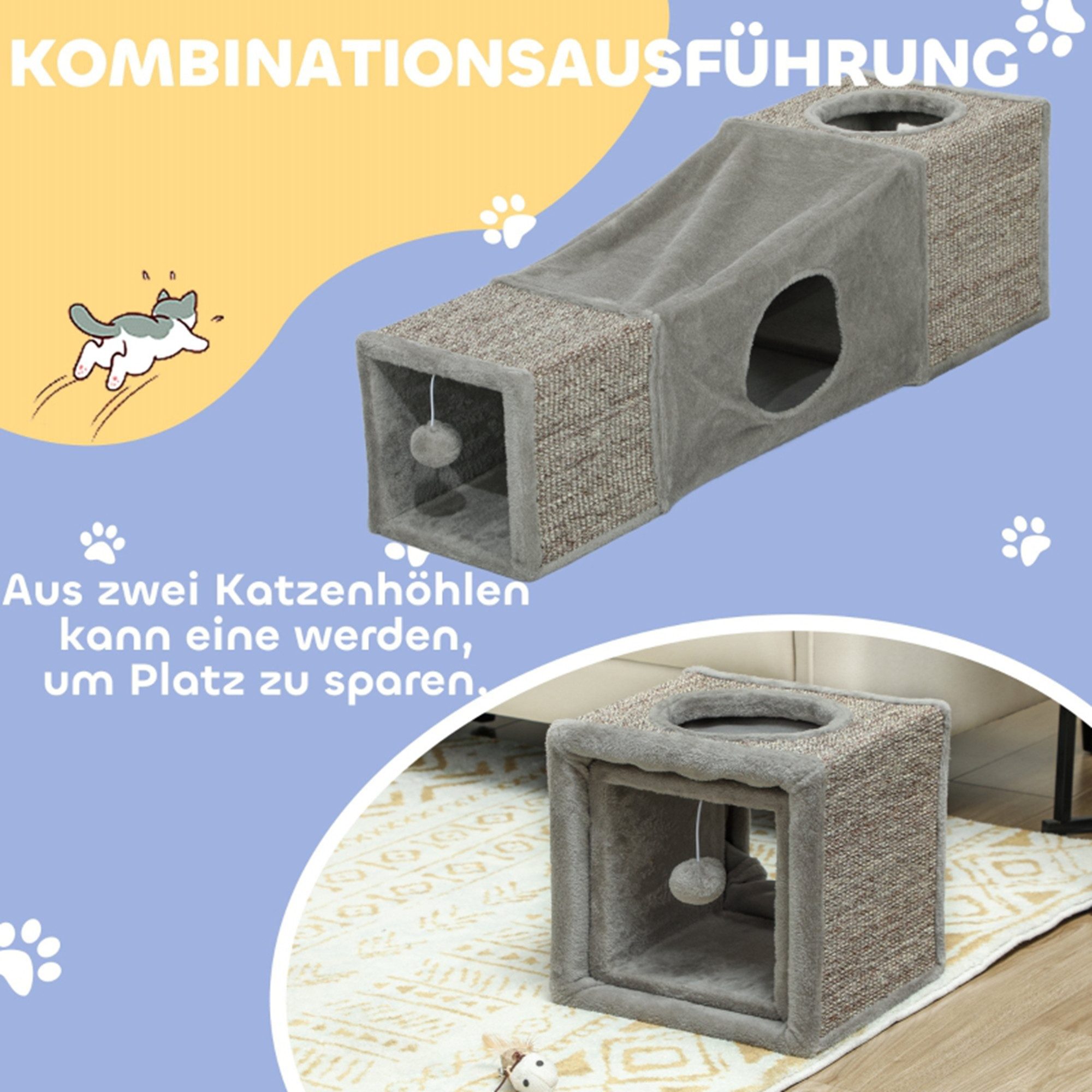 MC Star Tiertunnel Katzentunnel, Katzenspielzeug mit Spielball, Katzenhöhle günstig online kaufen