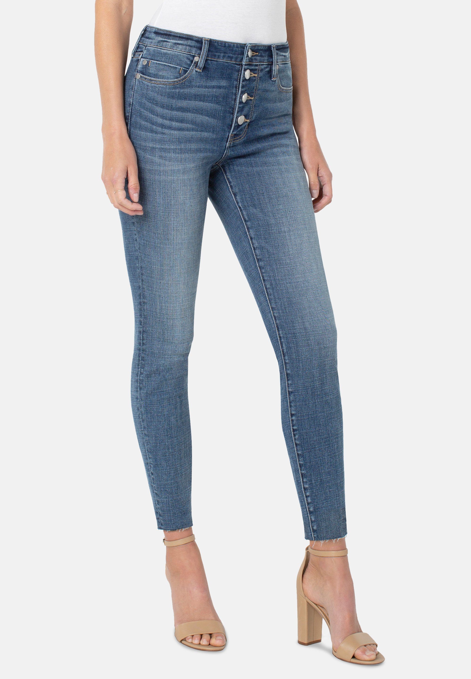 Liverpool Skinny-fit-Jeans Abby High Rise With Cut Hem 5-Pocket-Styling-Details