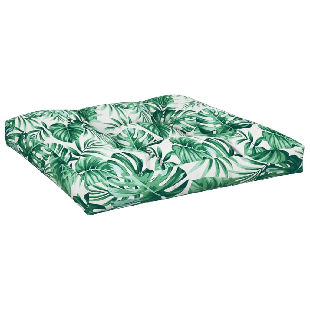 vidaXL Sitzauflage Palettensofa-Kissen Blattmuster 70x70x12 cm, günstig online kaufen