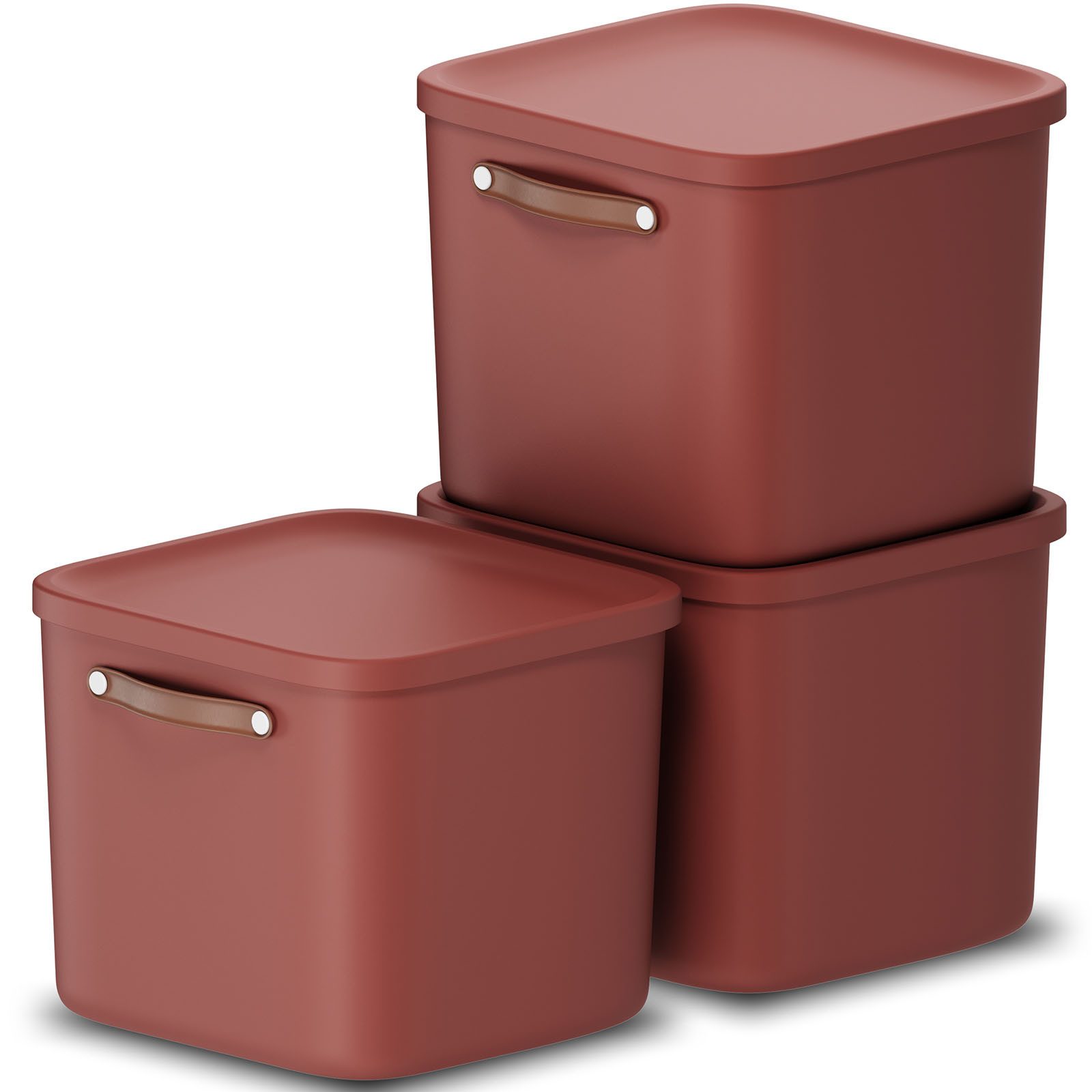 Stapelbox 3er-Set Kiste mit Deckel Maloja 40l