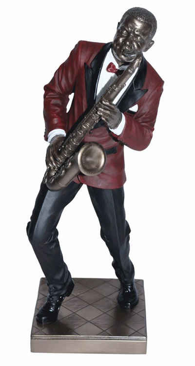Parastone Dekofigur Deko Figur Jazz Band Saxophonist H 28,5 cm Musiker mit Tenorsaxophon