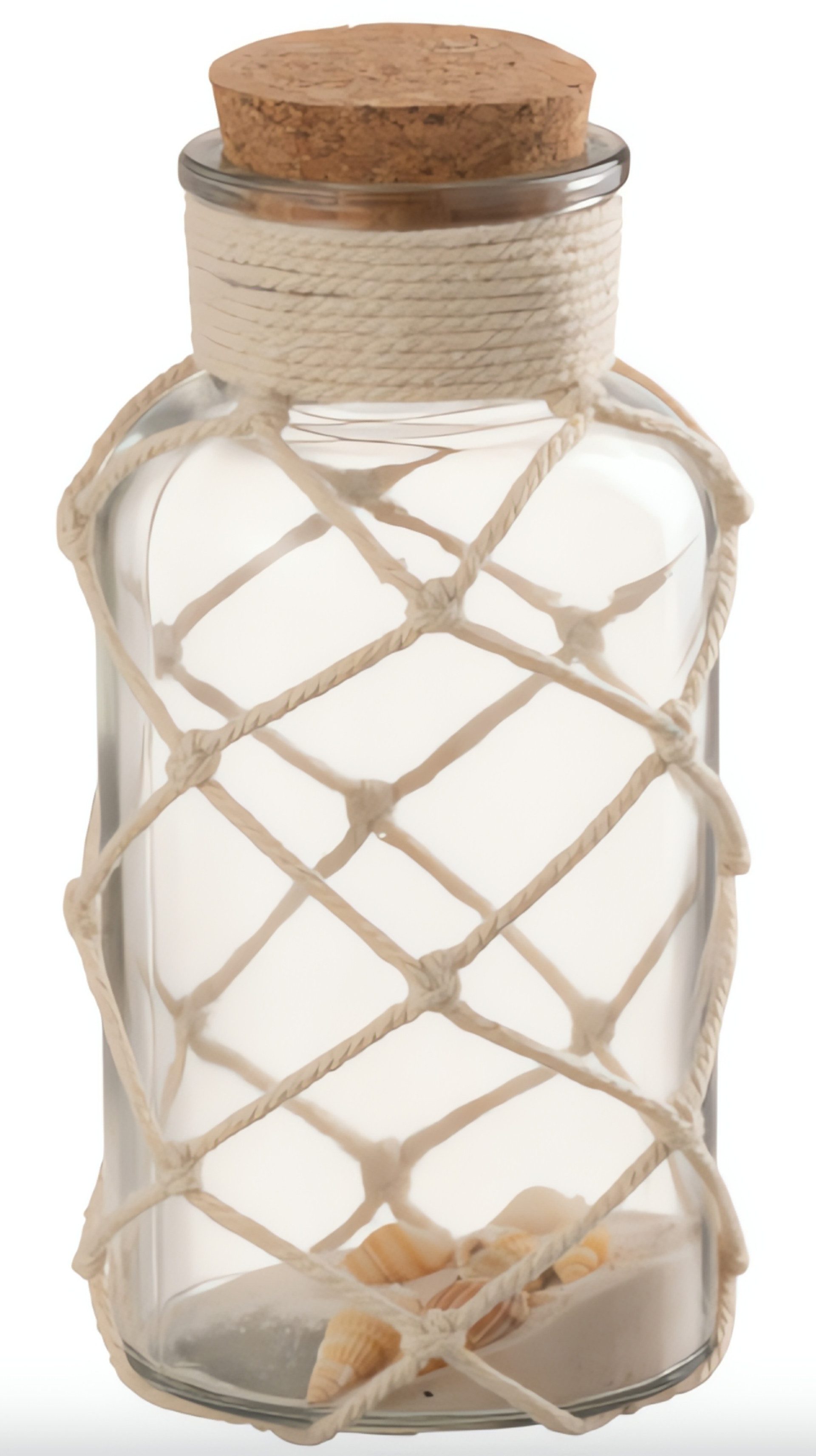 J-line Dekovase Vase Sand Muschel Glas Transparent Medium