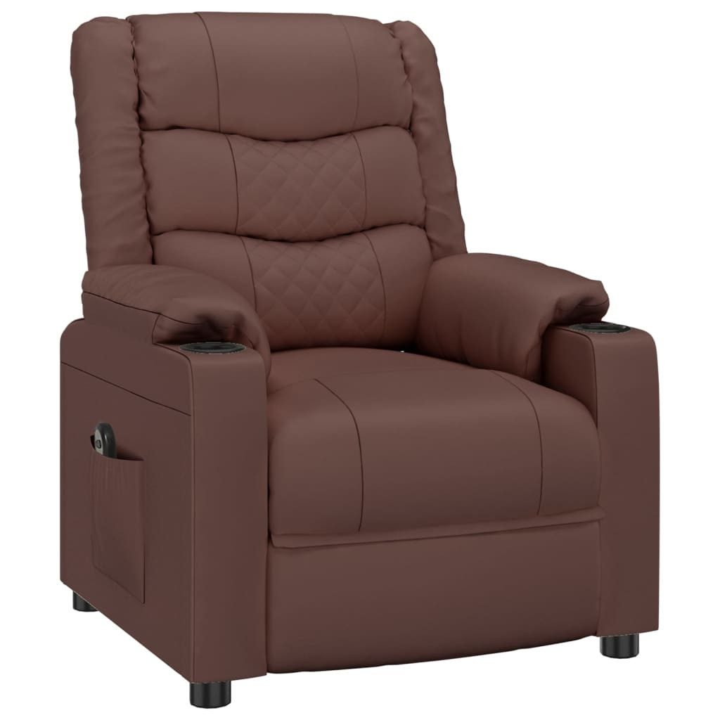 vidaXL Sessel Elektrischer Relaxsessel Braun Kunstleder (1-St)