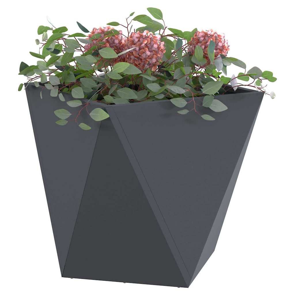 vidaXL Blumentopf Pflanzkübel Anthrazit 50 x 50 x 50 cm Stahl (1 St)