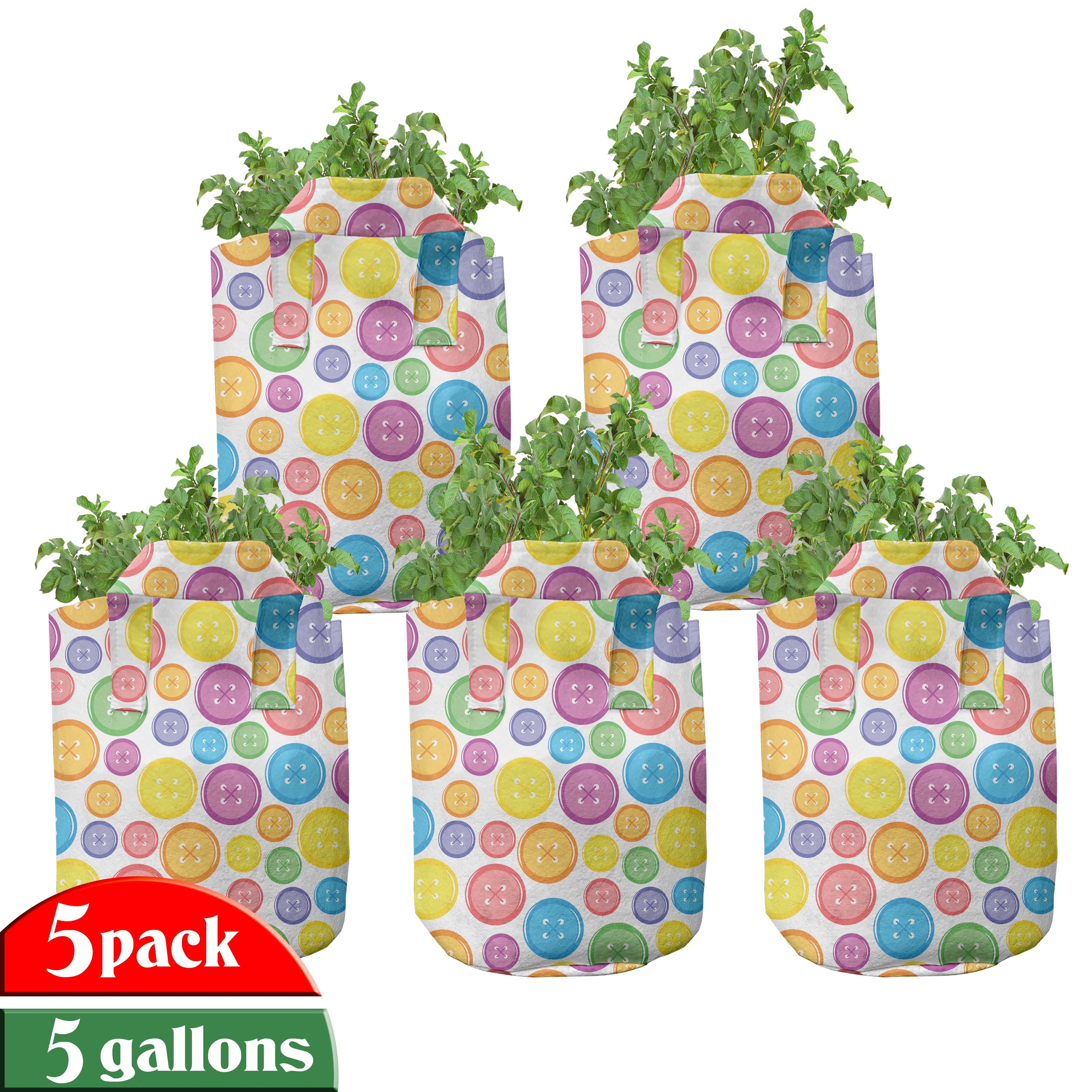 hochleistungsfähig Stofftöpfe Pflanzen, Kids Griffen Pflanzkübel für mit Abakuhaus Buttons Circular