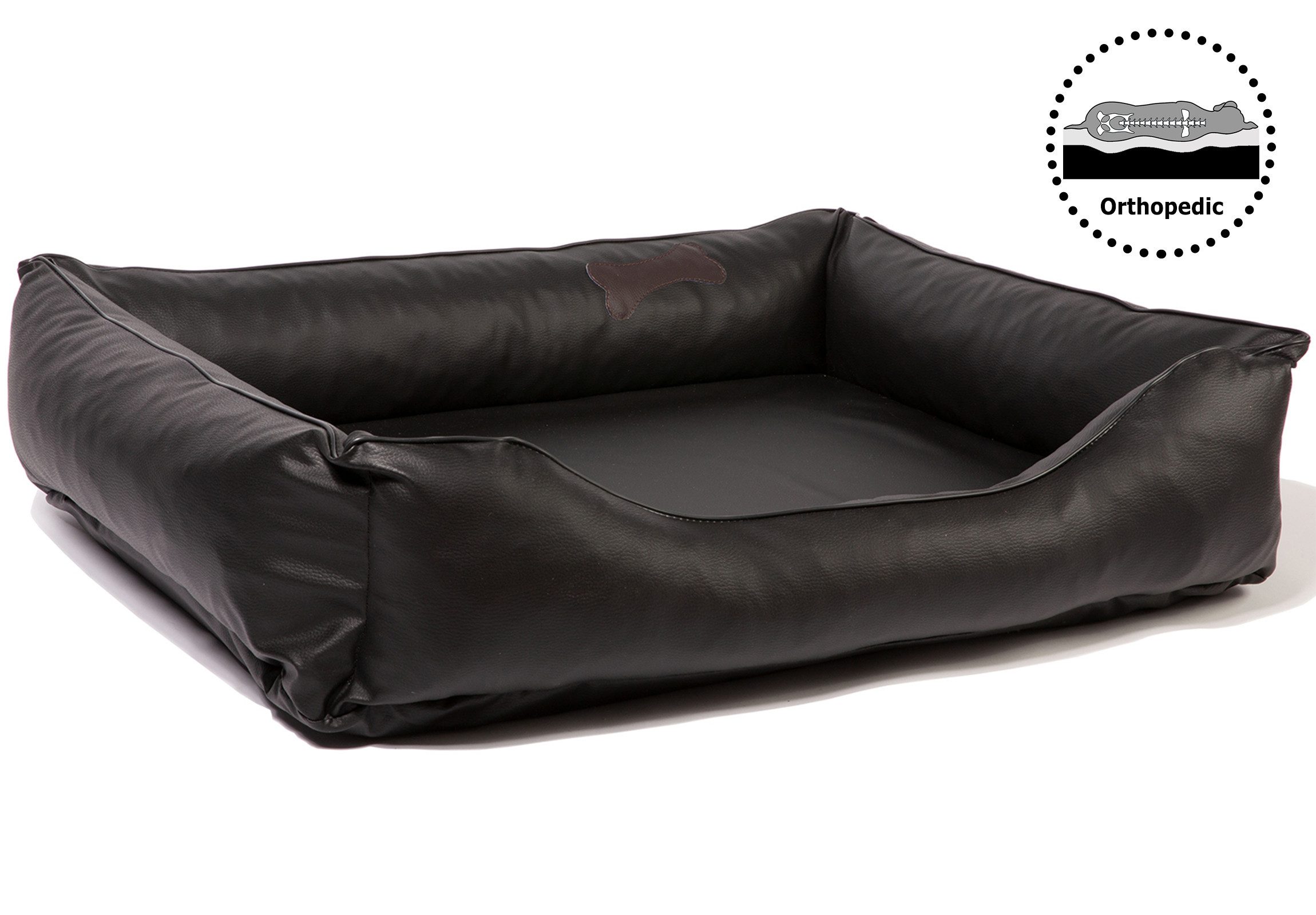 CopcoPet Tierbett Paco Hundebett Schwarz L - 90 x 70 cm Visco (orthopädisch günstig online kaufen