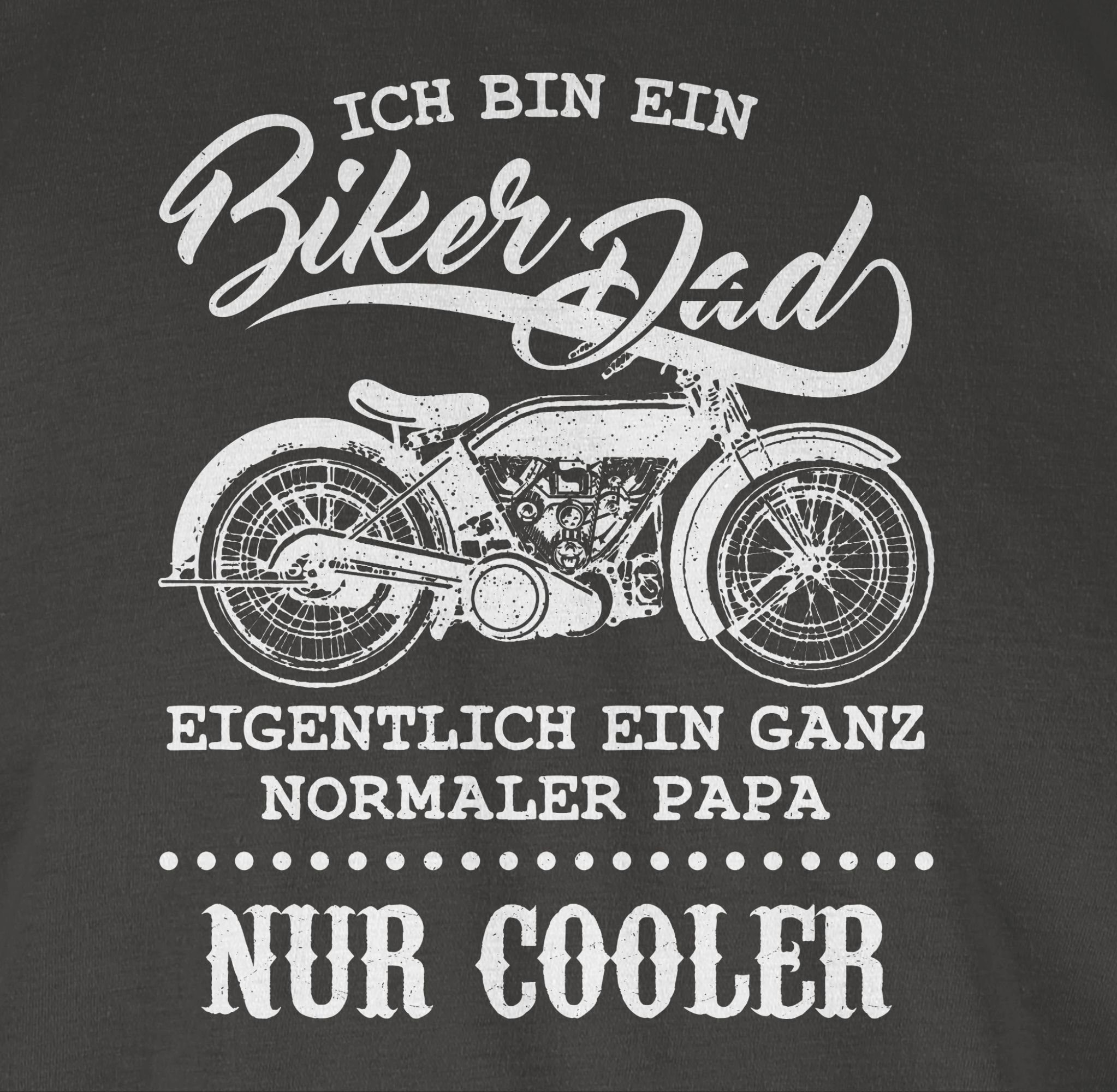 für Papa T-Shirt Biker Geschenk Dunkelgrau ein bin Dad Shirtracer 03 Vatertag Ich