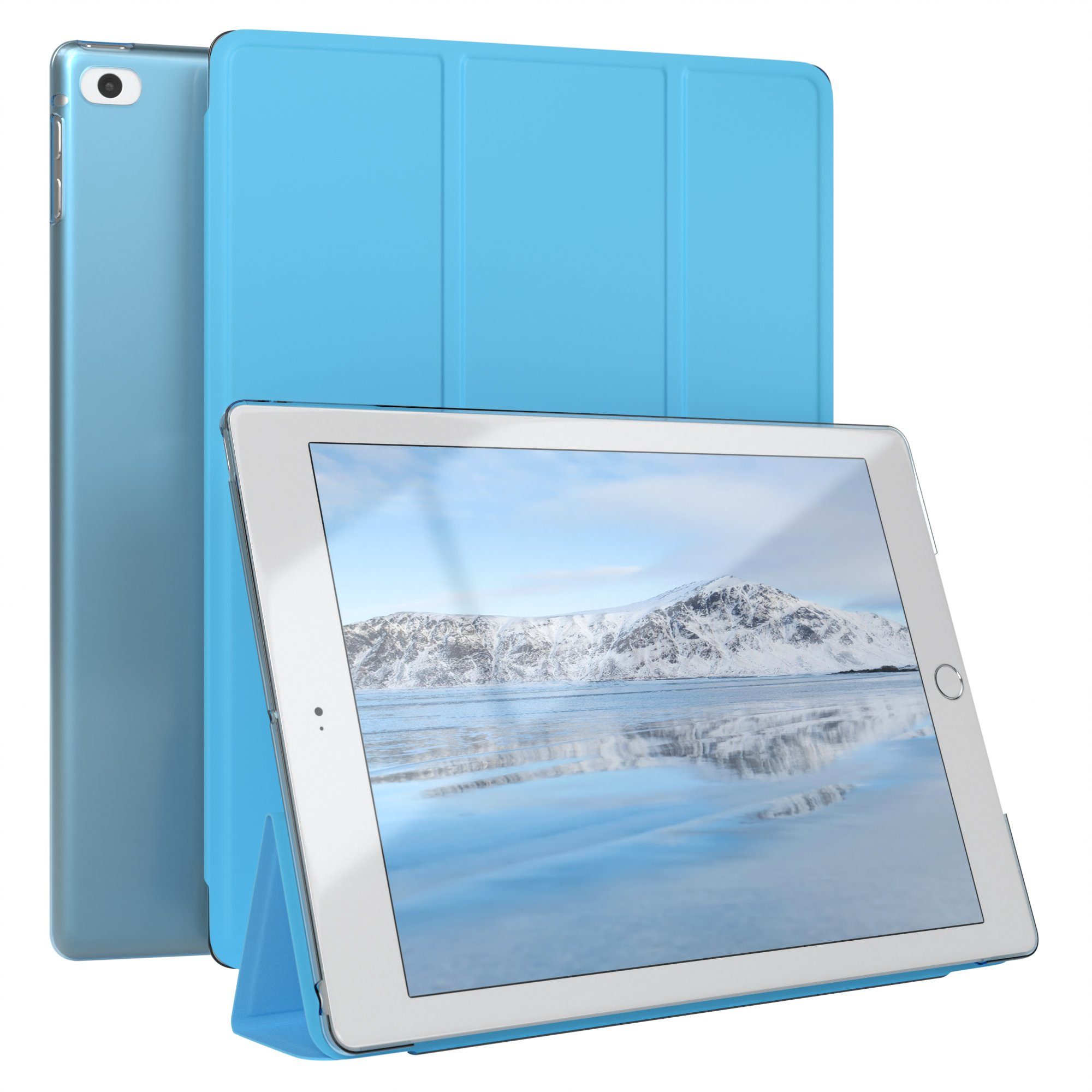 EAZY CASE Tablet-Hülle Smart Case für iPad 5./6. Generation & Air 1/Air 2 9,7 Zoll, Klapphülle mit Standfunktion Tablet Hülle Book Case kratzfest Hellblau