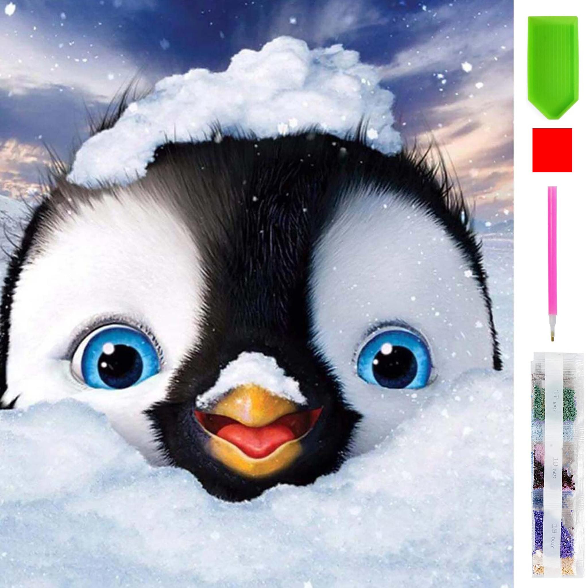 Malen nach Zahlen 5d Diamond Painting Pinguin Malen nach Zahlen 20x30cm