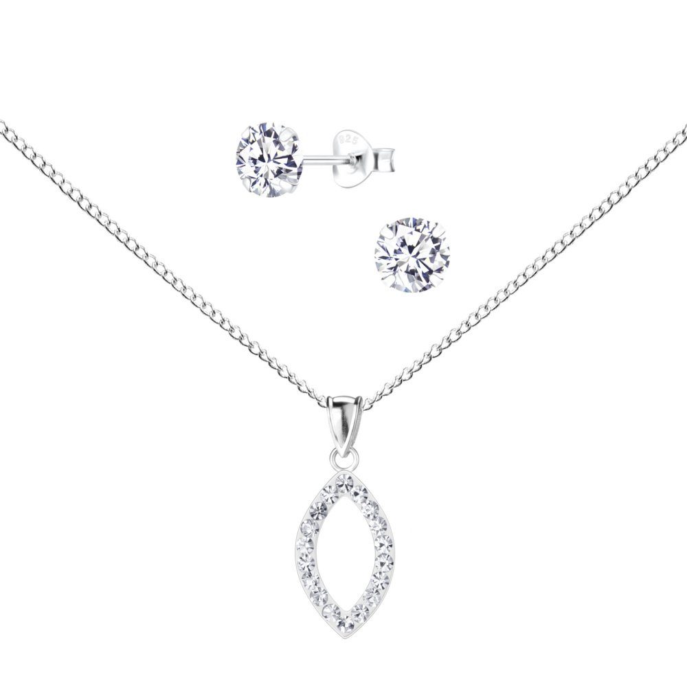 ALEXANDER YORK Schmuckset MARQUISE Zirkonia, 4-tlg., 925 Sterling Silber