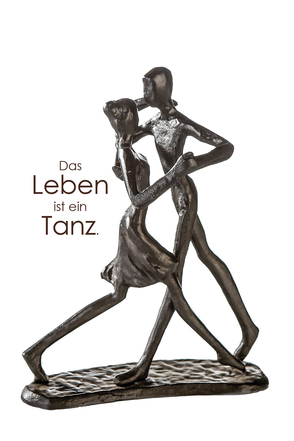 GILDE Skulptur DANCING Skulptur - braun - Eisen - H. 17cm x T. 8cm x B. 13cm - Figur (1 Stück), Metallfigur Paar - Dekoskulptur Figur für stilvolle Dekoration