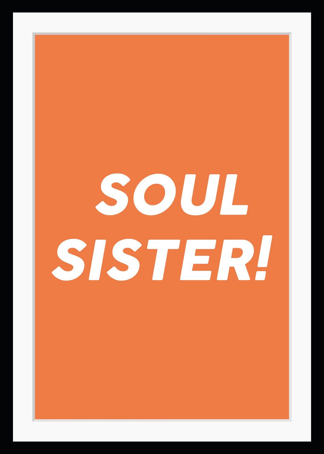 queence Bild SOUL SISTER!, Sprüche, Spruch, Schriftzug, gerahmt